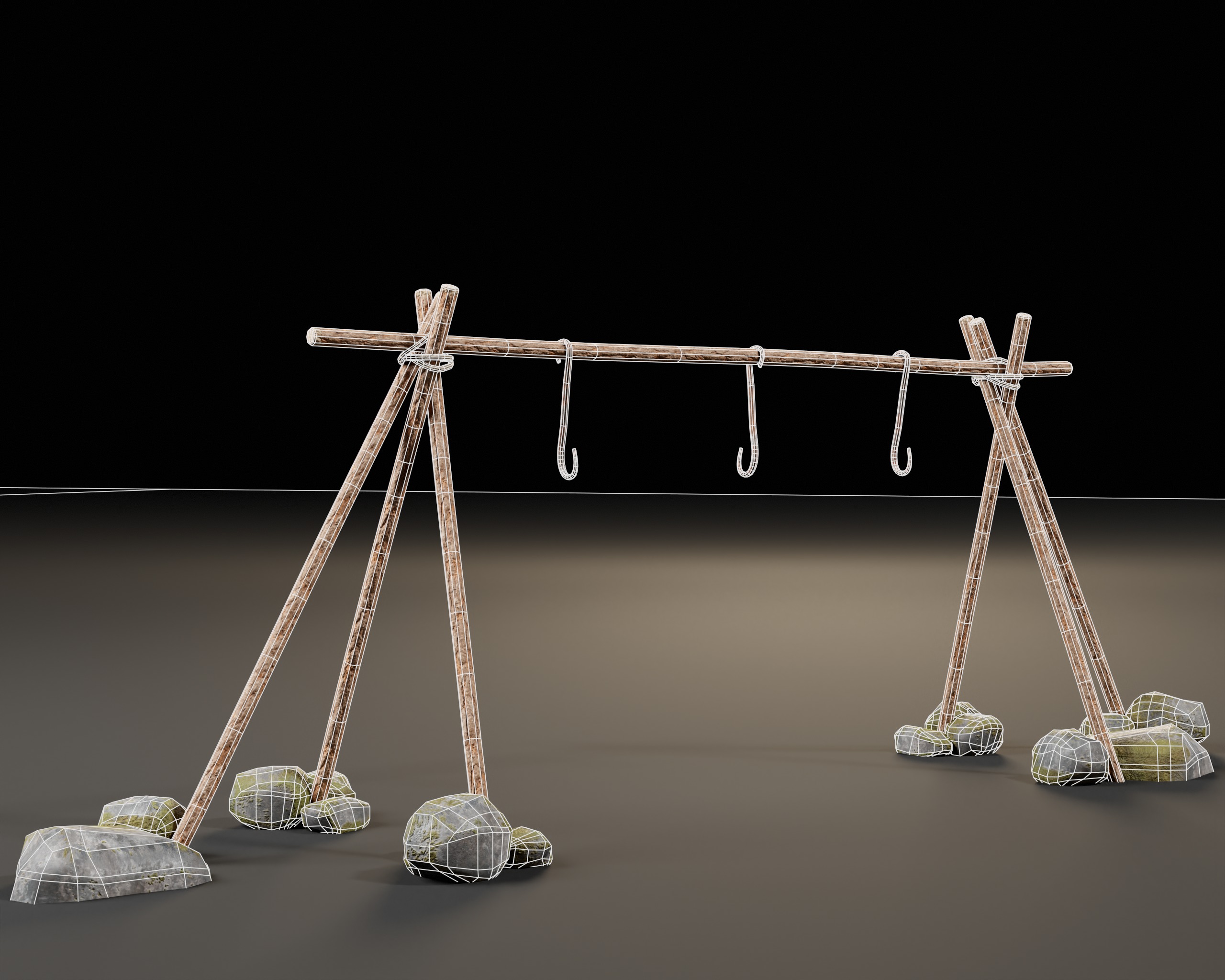 Food Drying Rack Low-poly 3D model_3