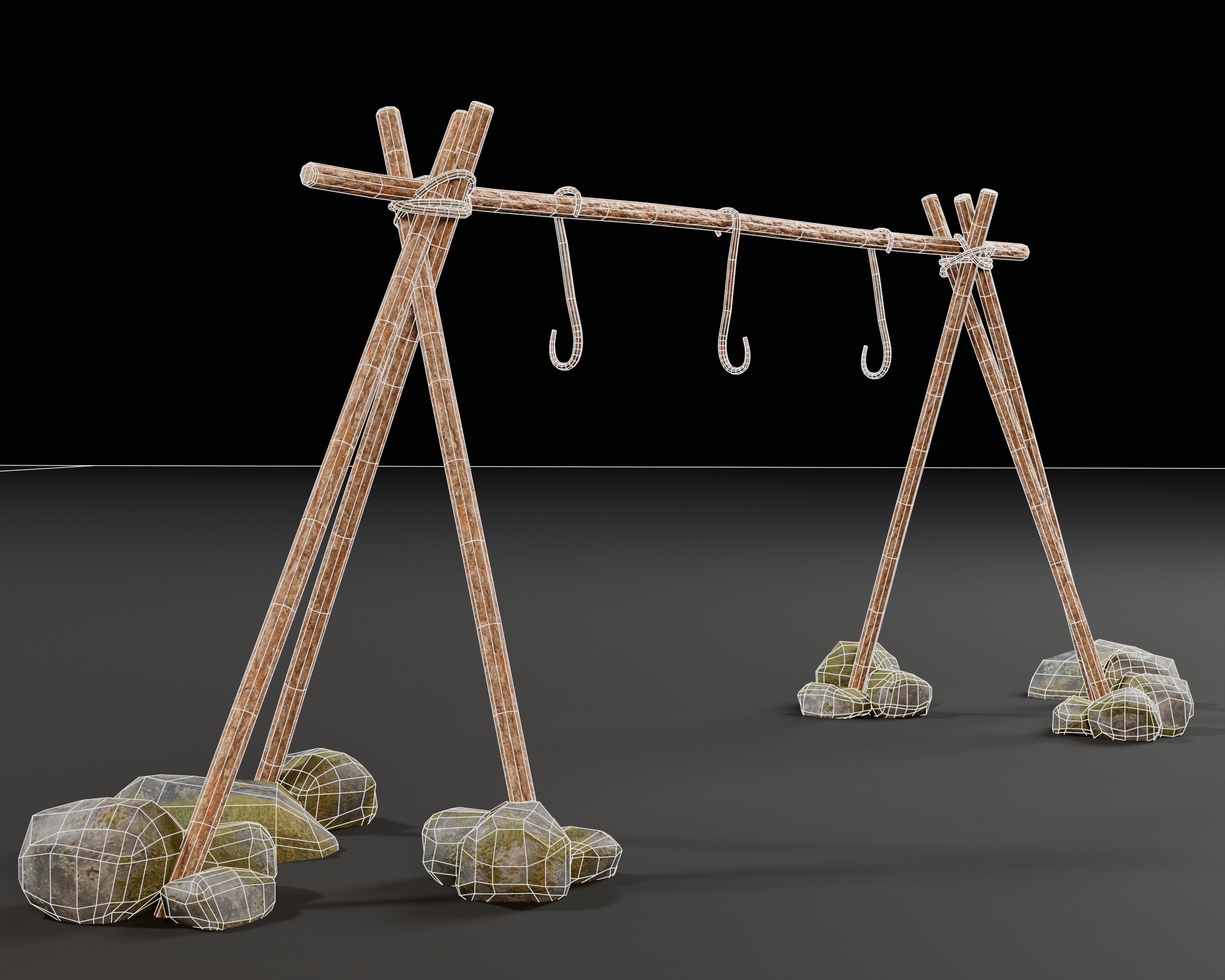 Food Drying Rack Low-poly 3D model_15