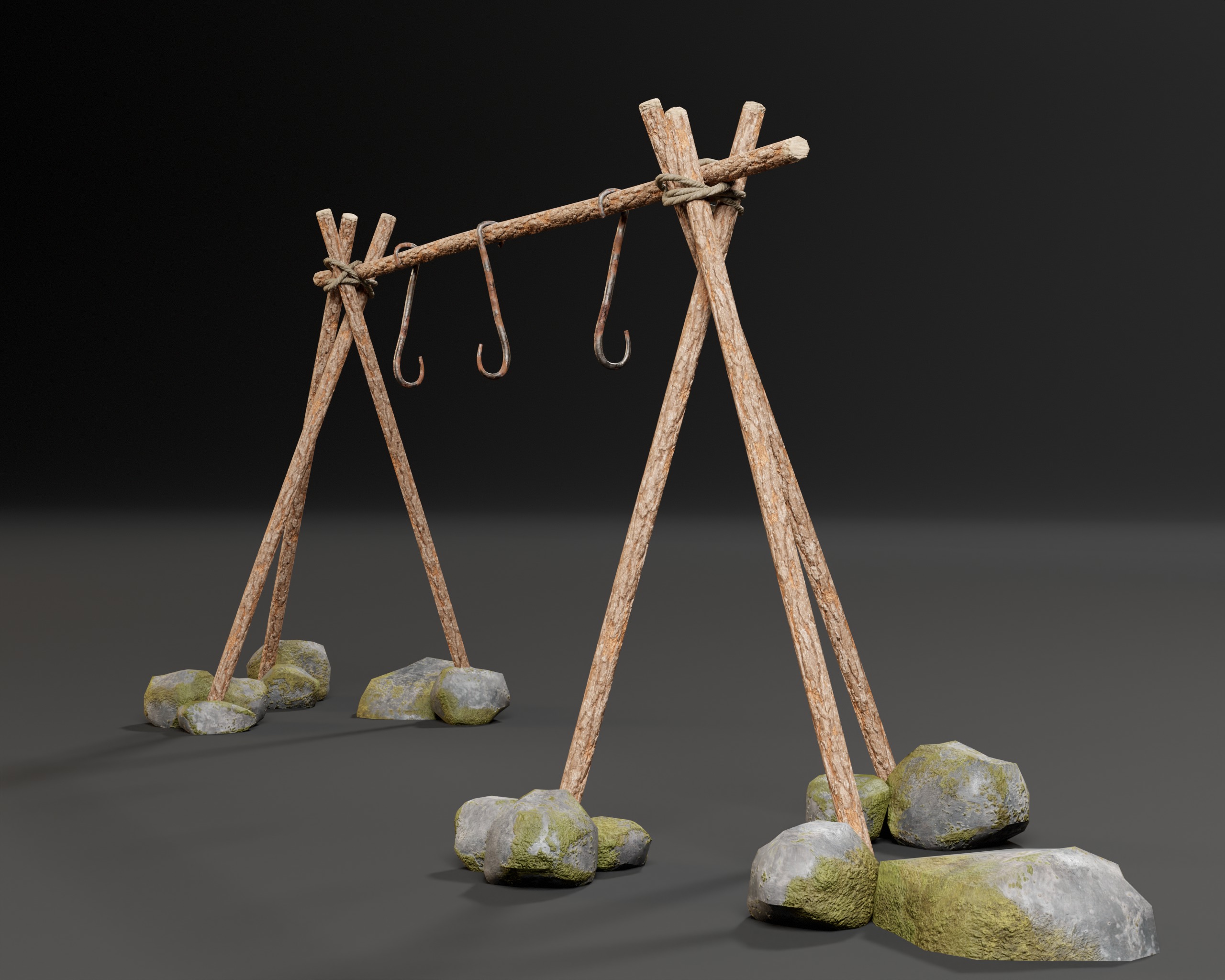 Food Drying Rack Low-poly 3D model_8