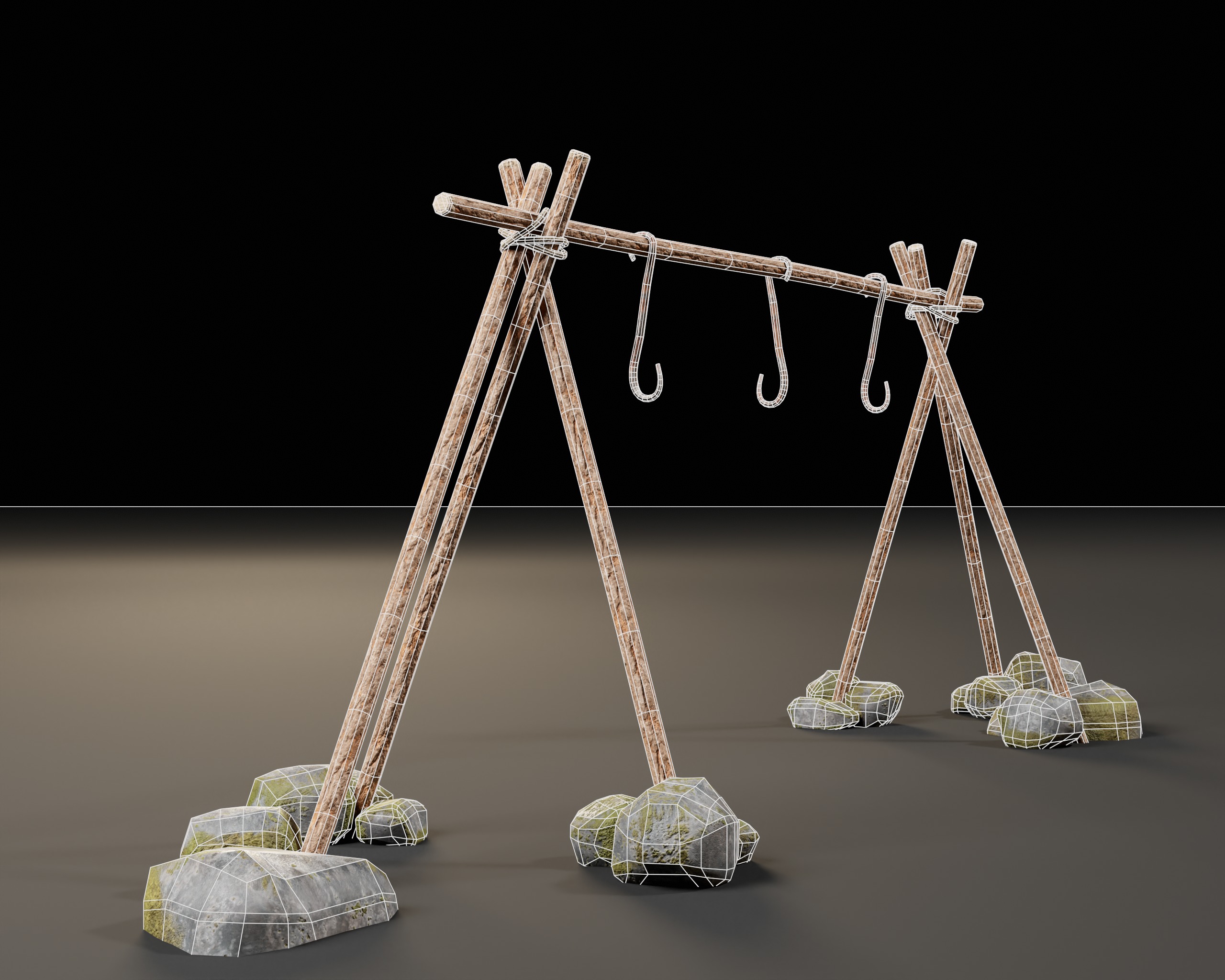 Food Drying Rack Low-poly 3D model_5