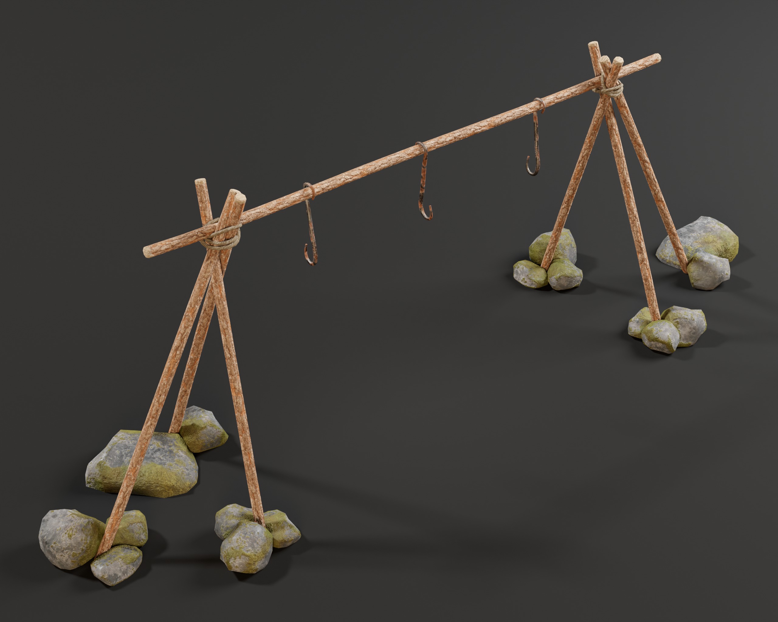 Food Drying Rack Low-poly 3D model_12
