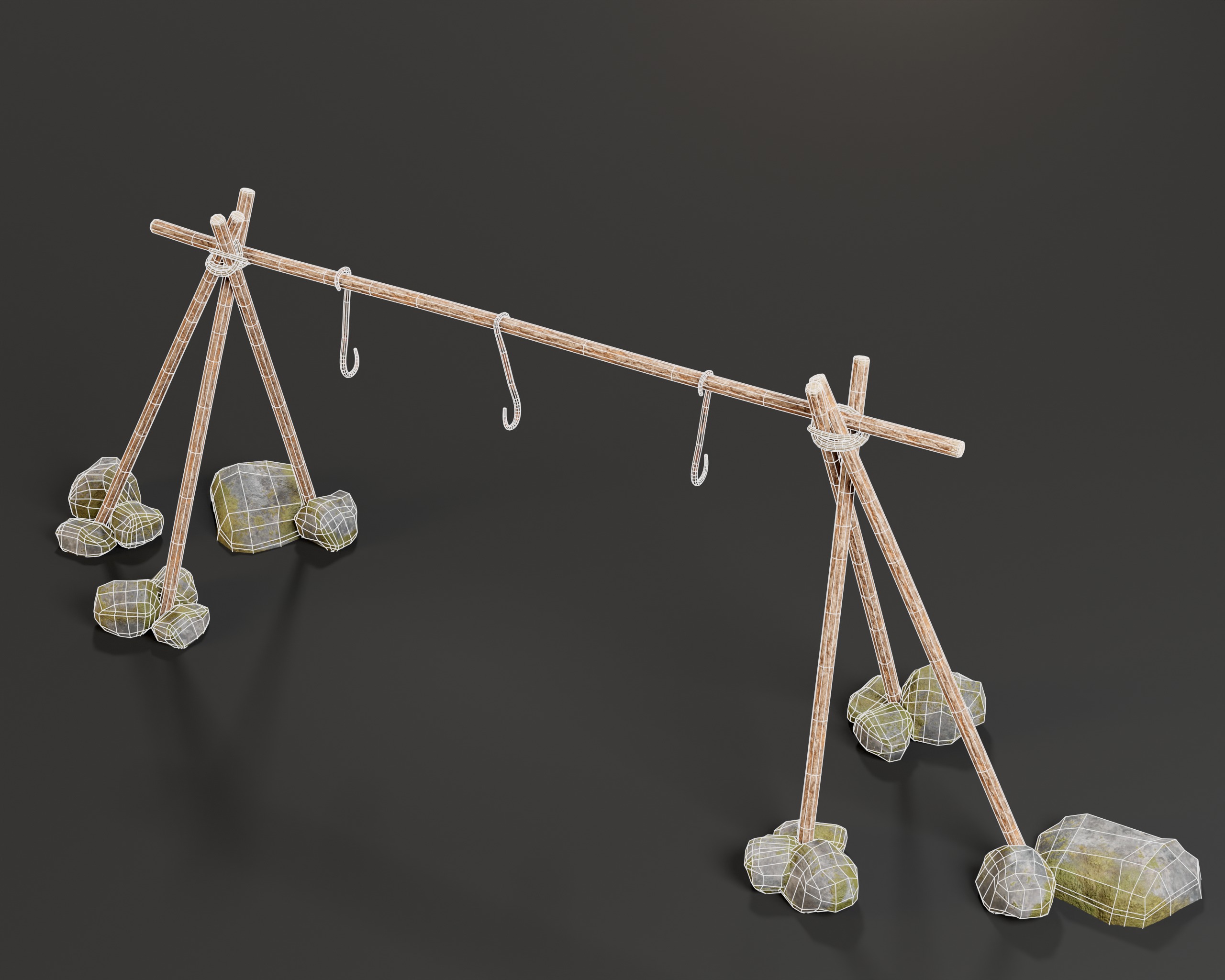 Food Drying Rack Low-poly 3D model_11