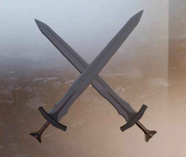 Fantastic Sword Low-poly 3D model_0