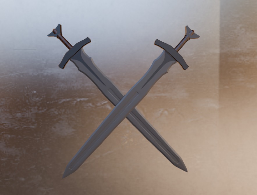 Fantastic Sword Low-poly 3D model_1