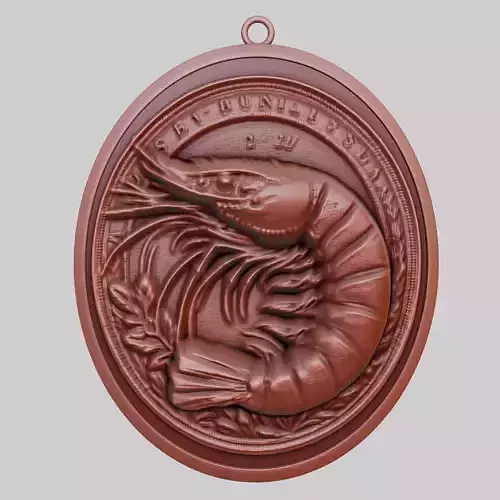 Shrimp Animal Pendant Shrimp Animal Necklace