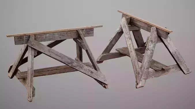 Wooden scaffolding photo scan