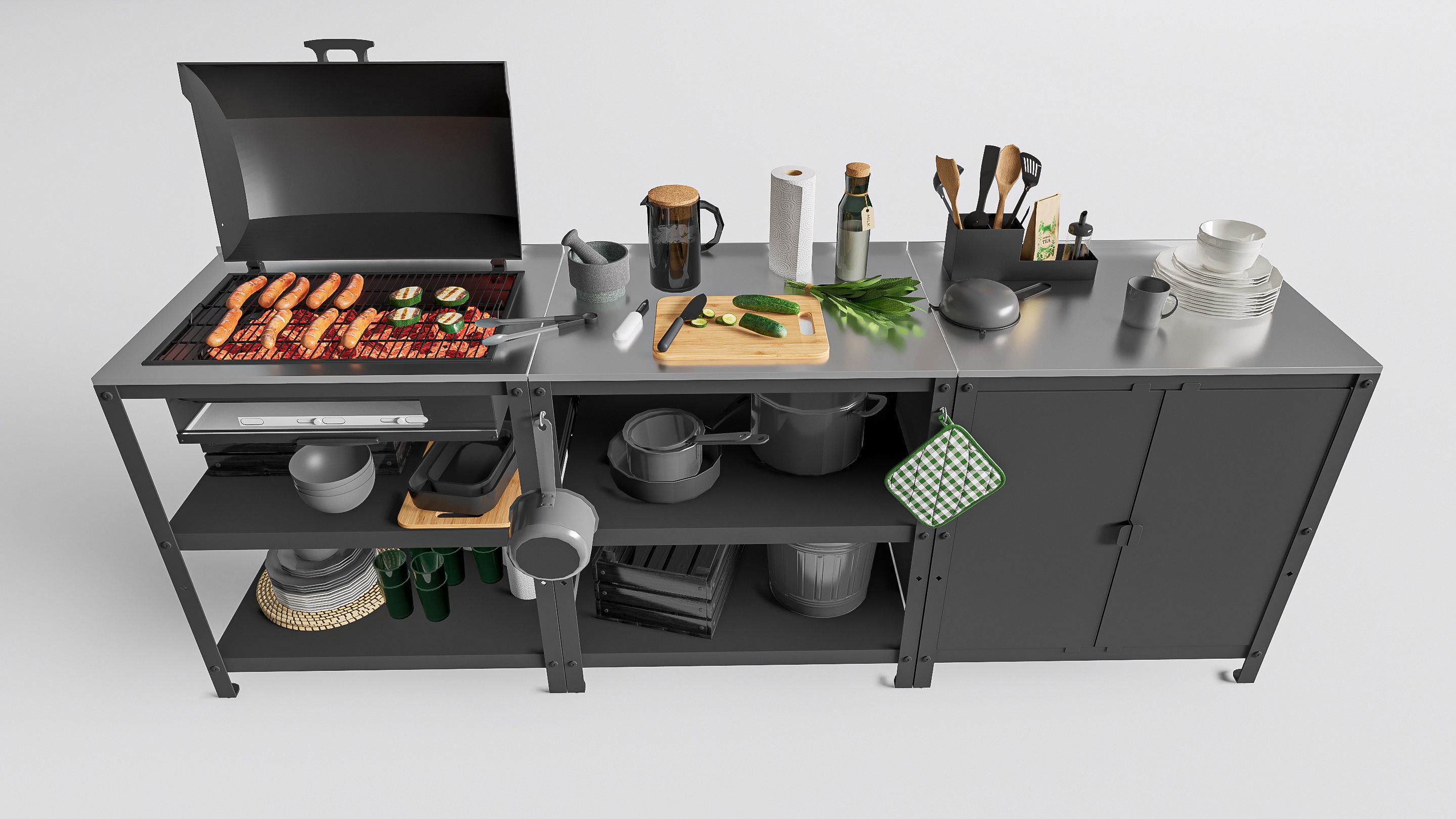 Barbecue grill 1 3D model_3