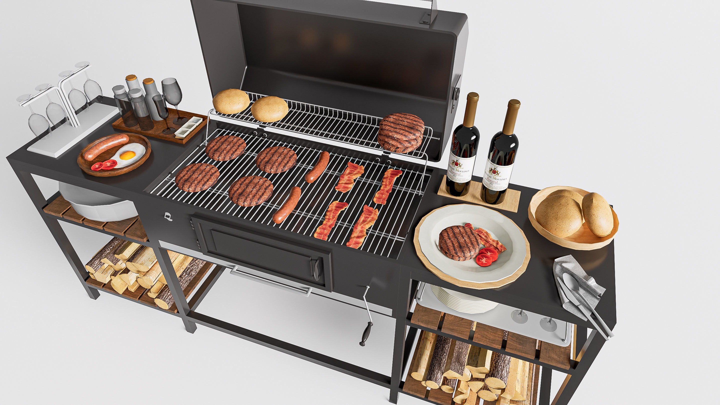 Barbecue grill 1 3D model_10