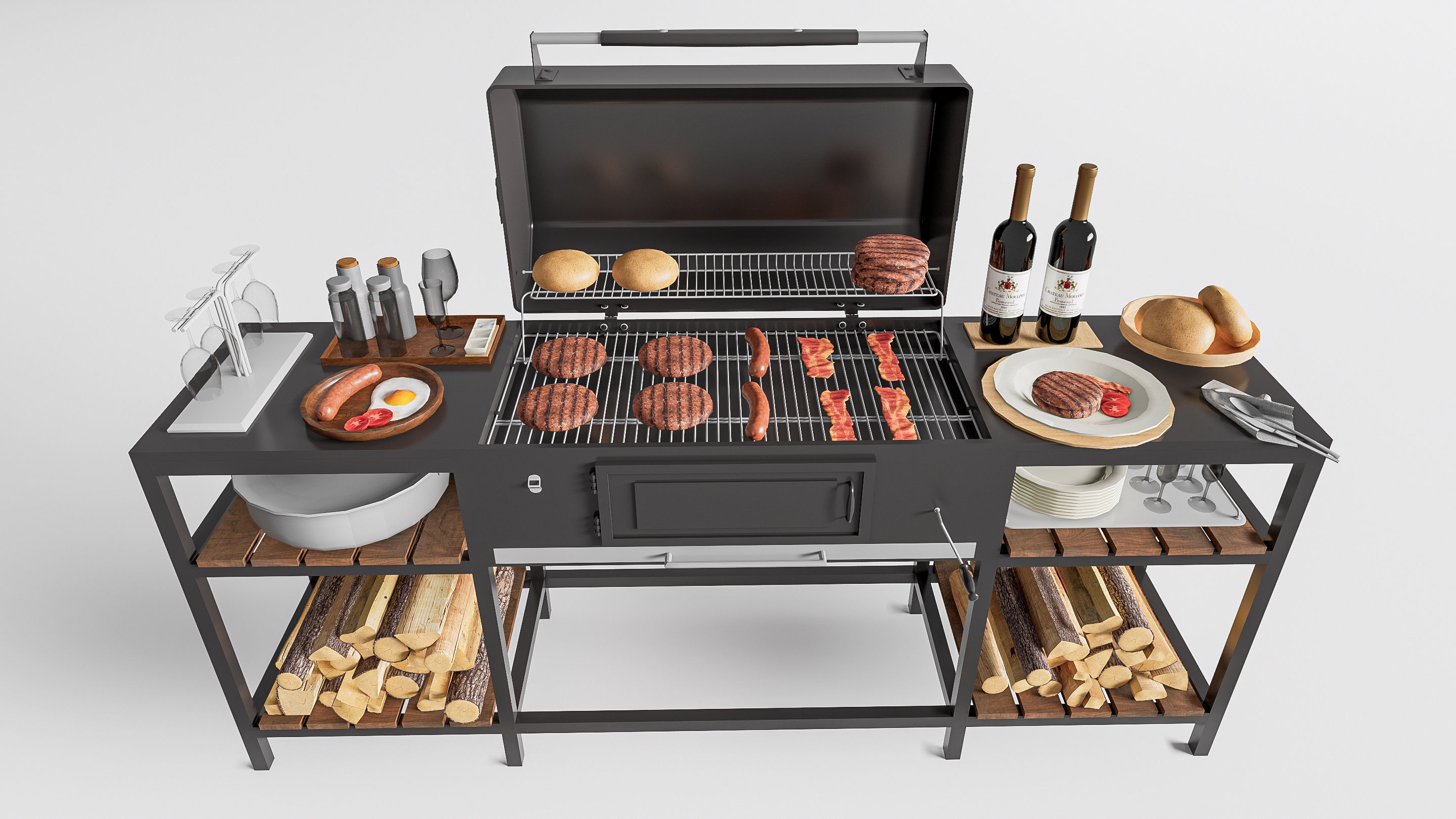 Barbecue grill 1 3D model_9