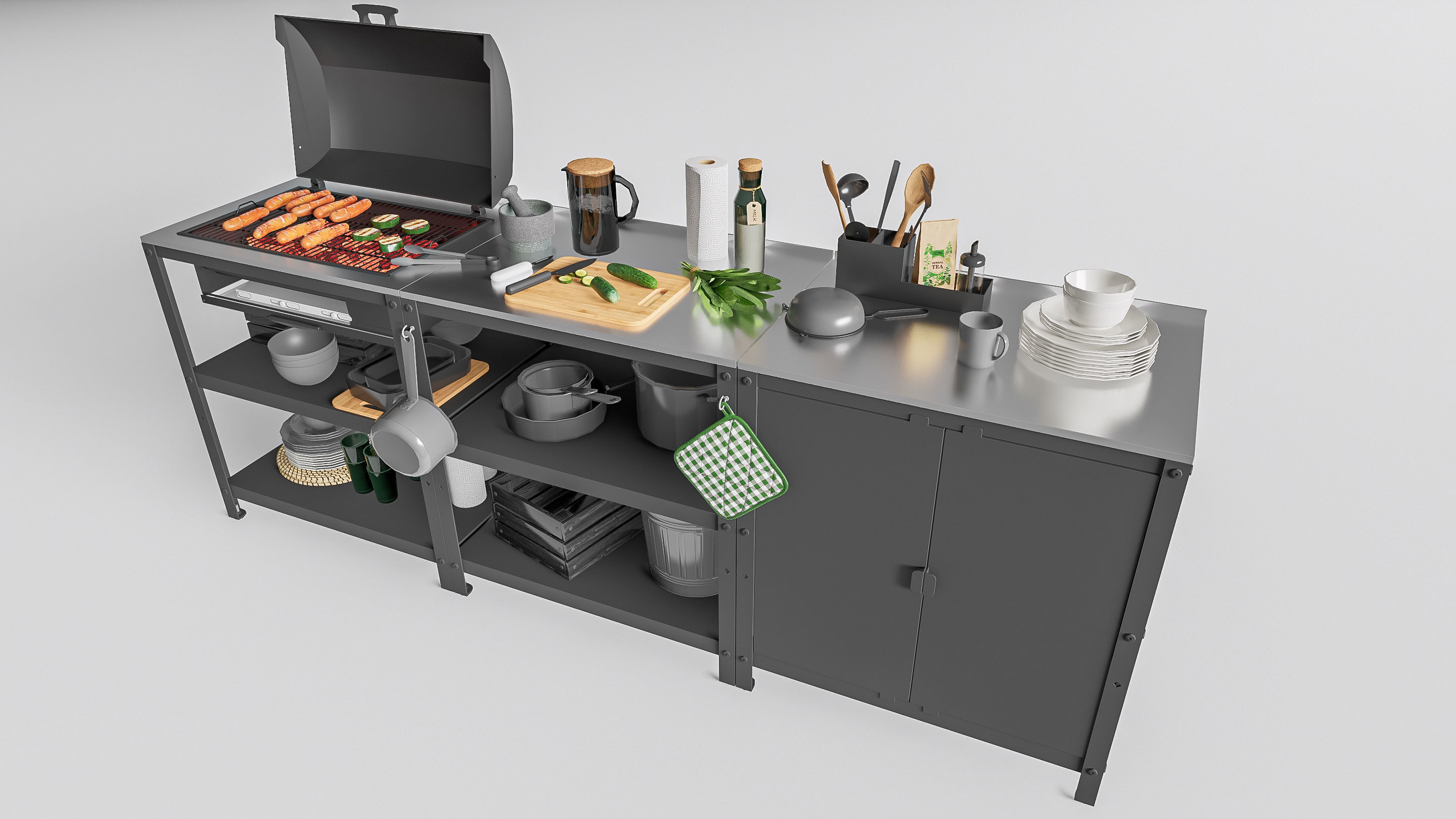 Barbecue grill 1 3D model_4