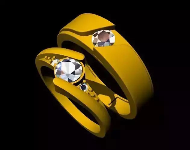Solitaire and Cluster Ring 3dm file