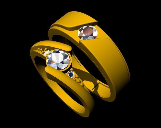 Solitaire and Cluster Ring 3dm file 3D print model_11