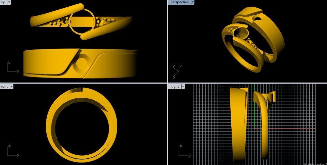 Solitaire and Cluster Ring 3dm file 3D print model_10