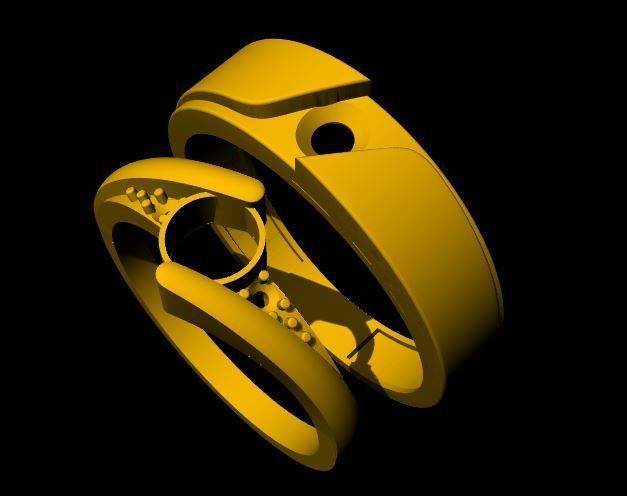 Solitaire and Cluster Ring 3dm file 3D print model_3