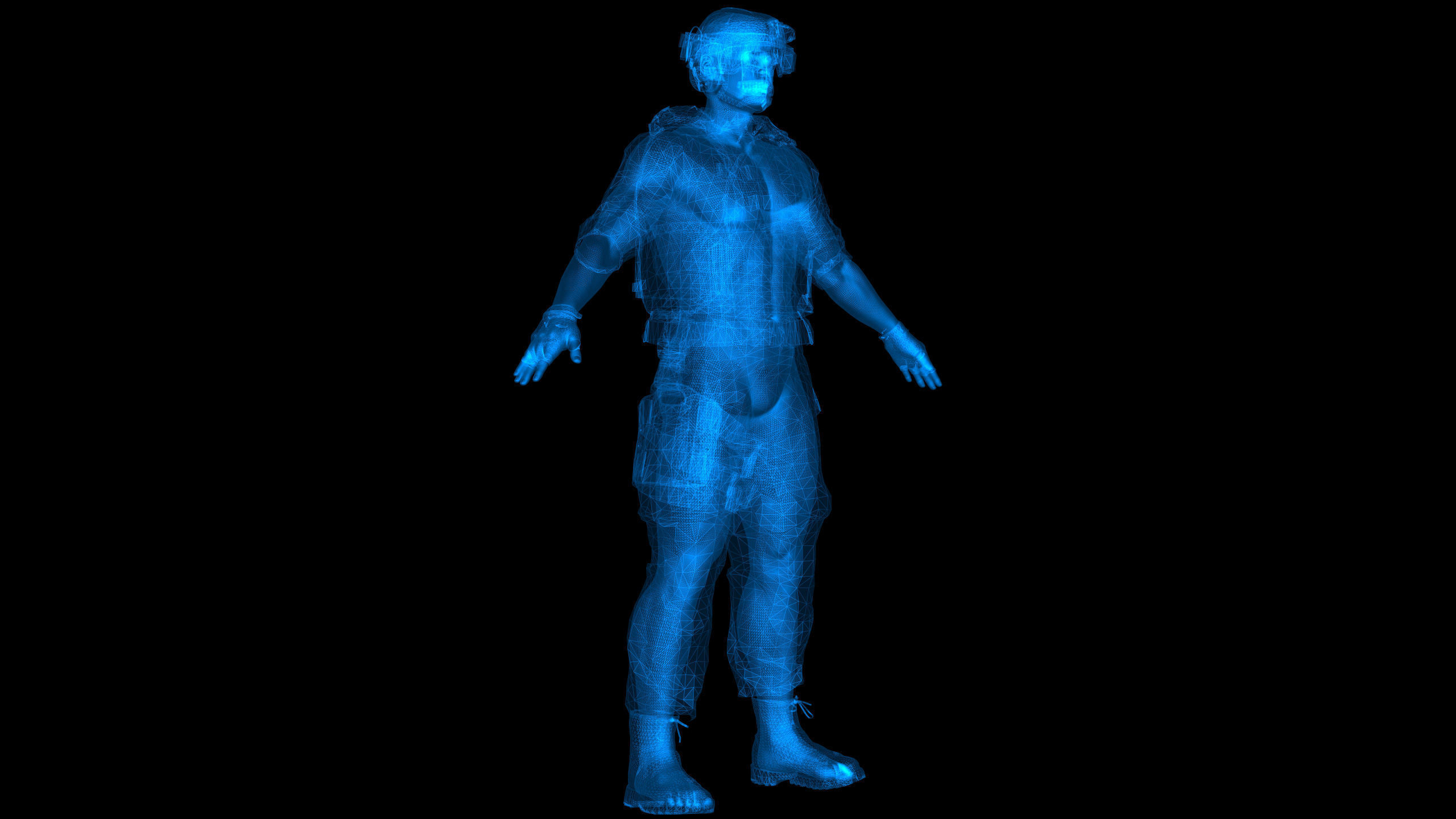 African American Military Mercenary Soldier  3D model_1