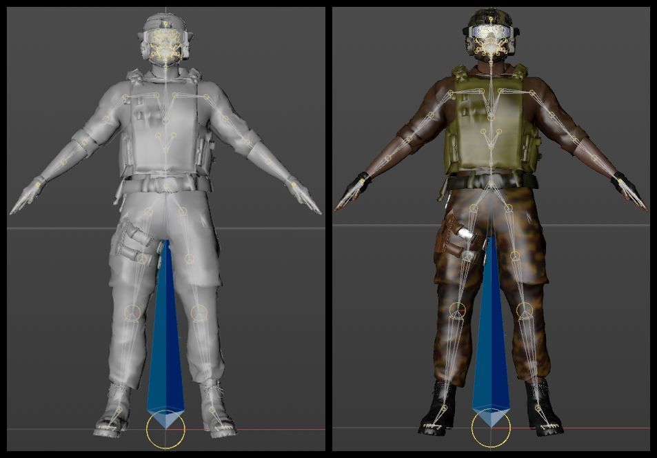 African American Military Mercenary Soldier  3D model_8