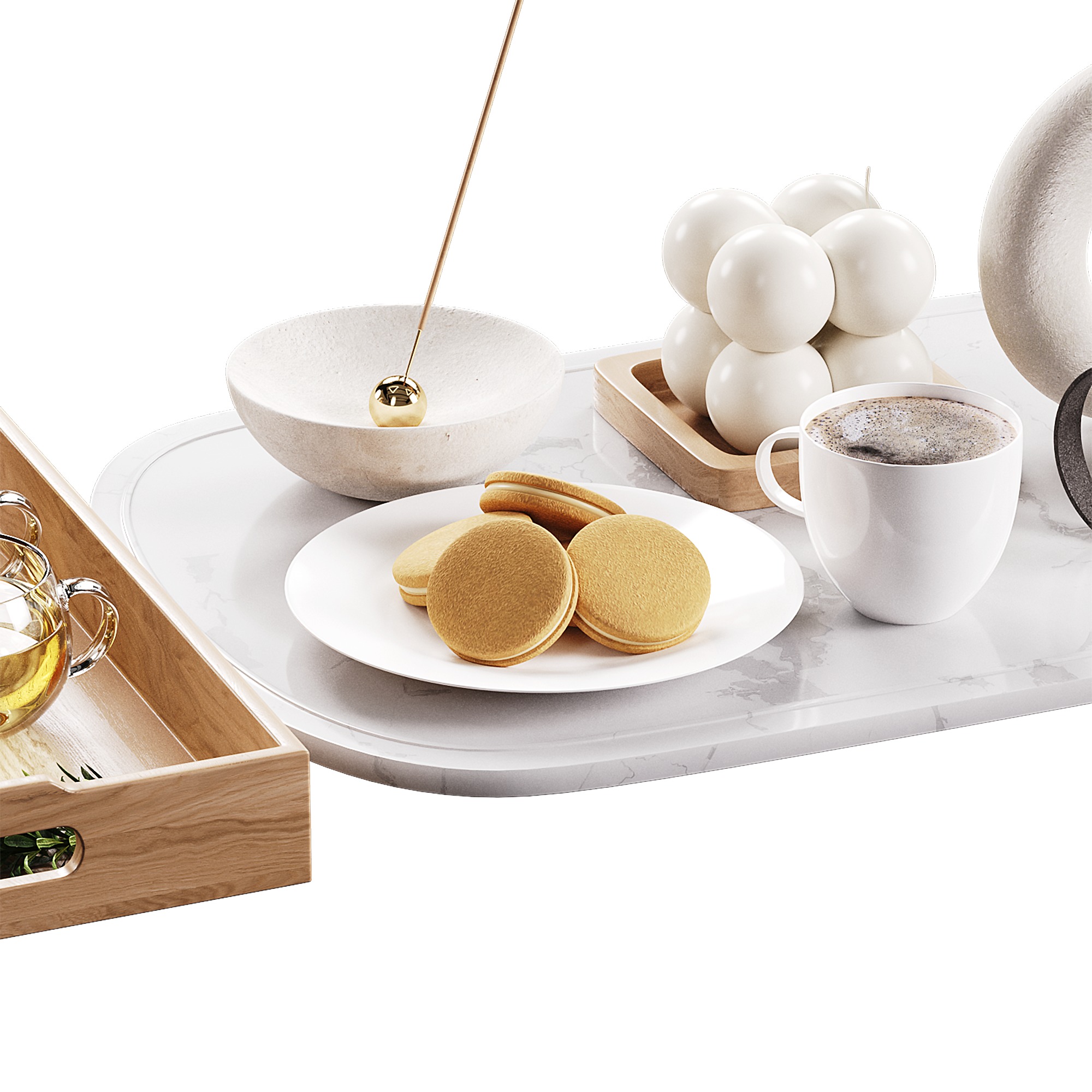 Decorative set 009 Low-poly 3D model_1