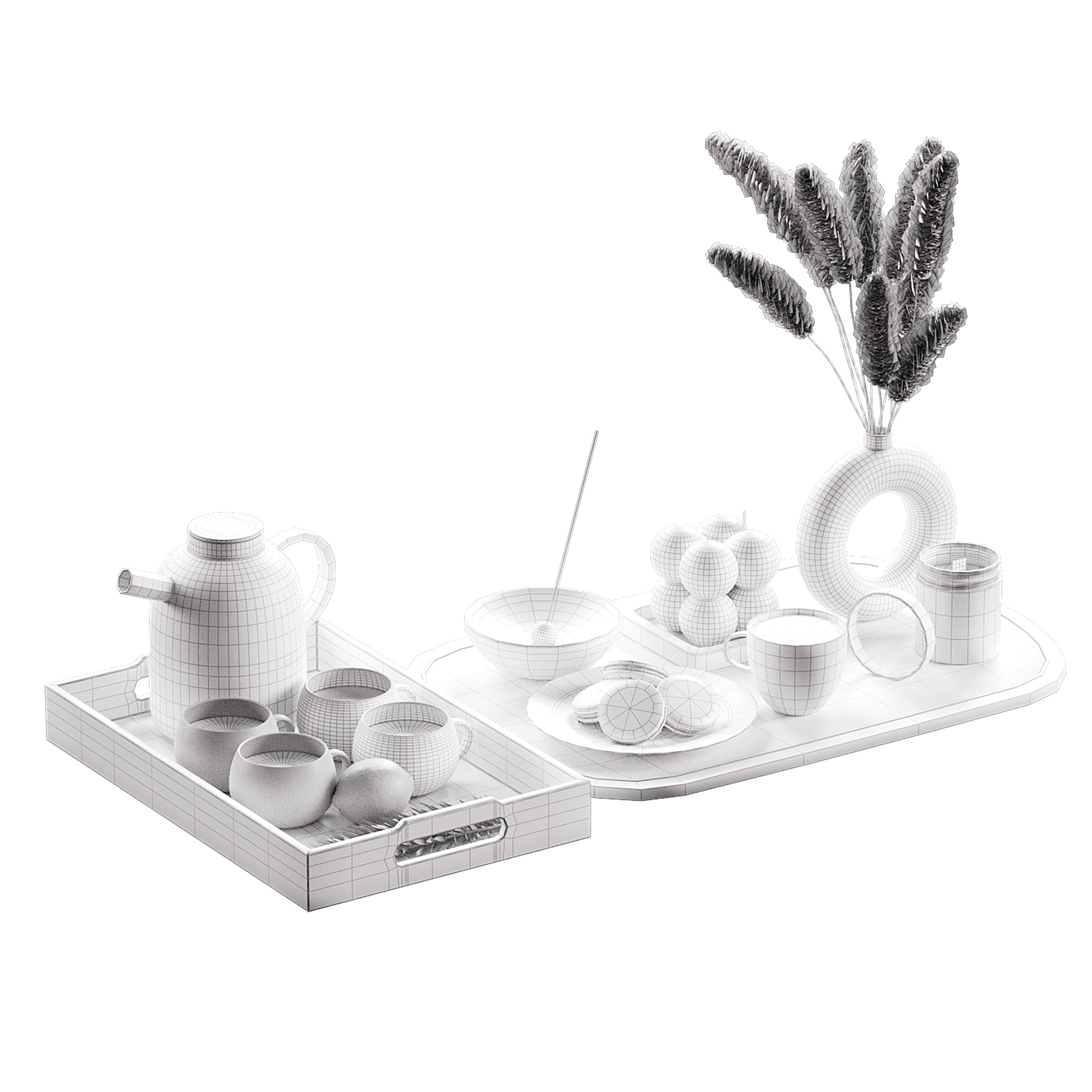 Decorative set 009 Low-poly 3D model_5