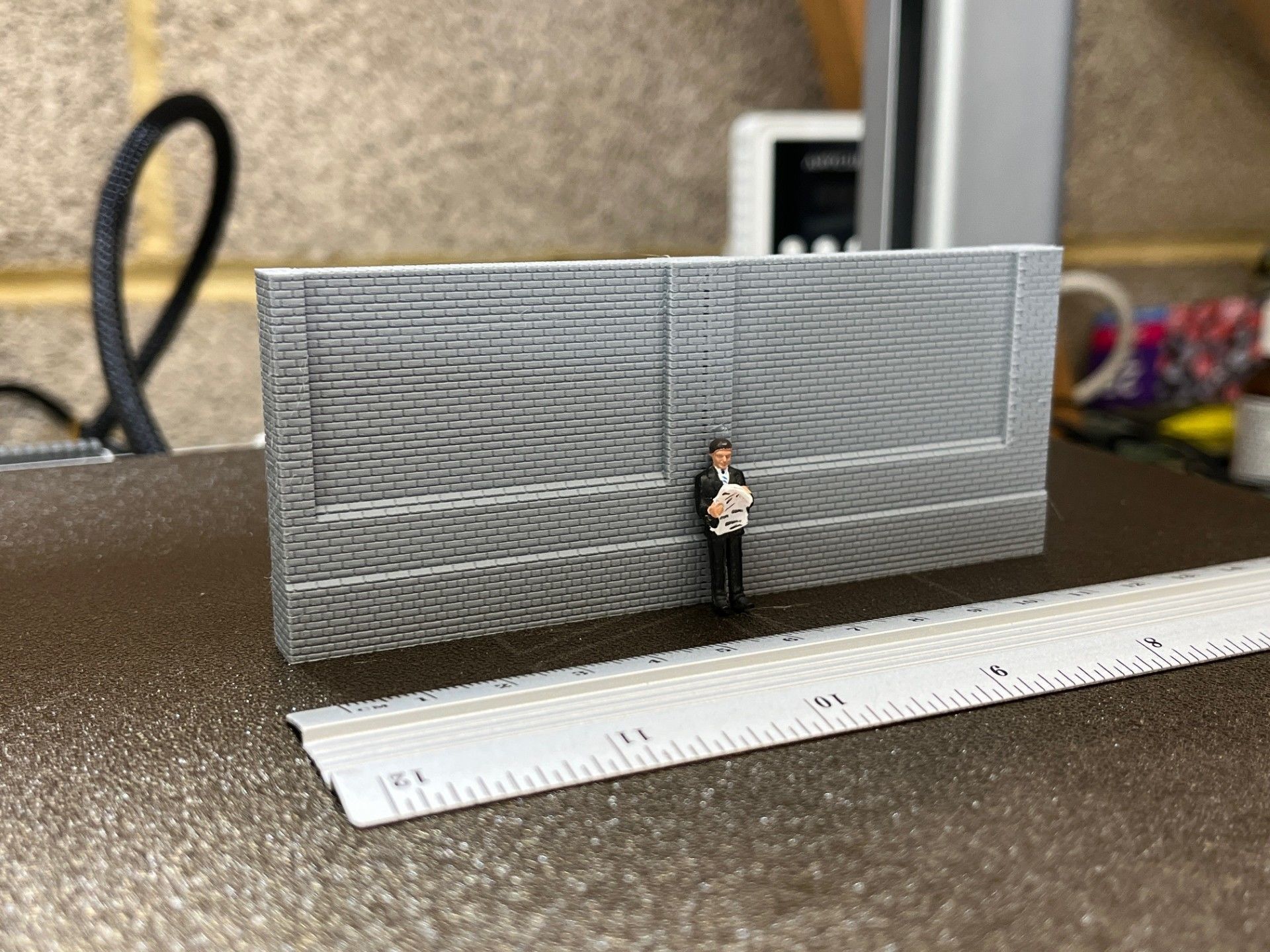 Model Railway Station High Wall Double Sided FDM and Resin 3D print model_1