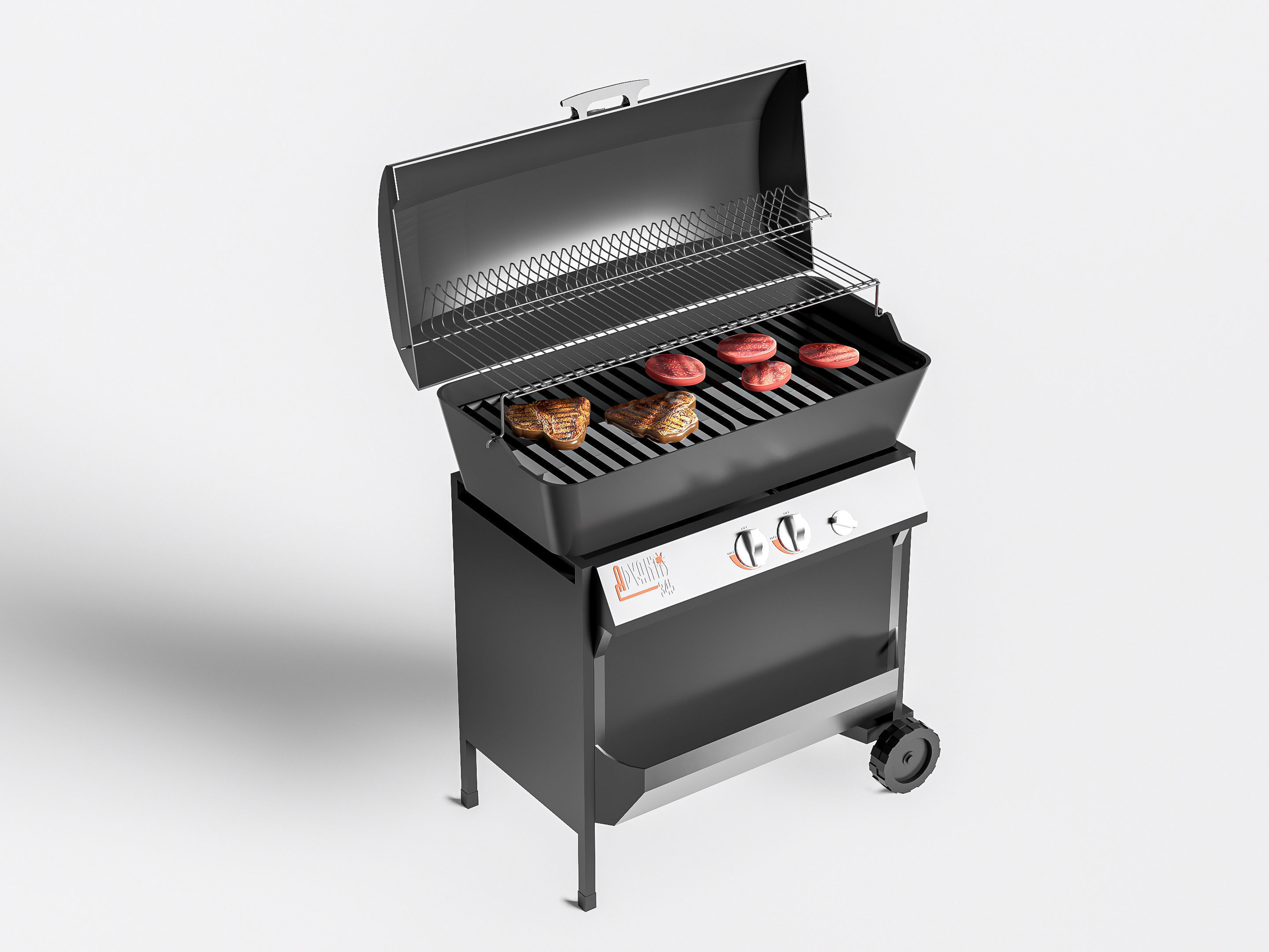 Barbecue grill 3 3D model_3