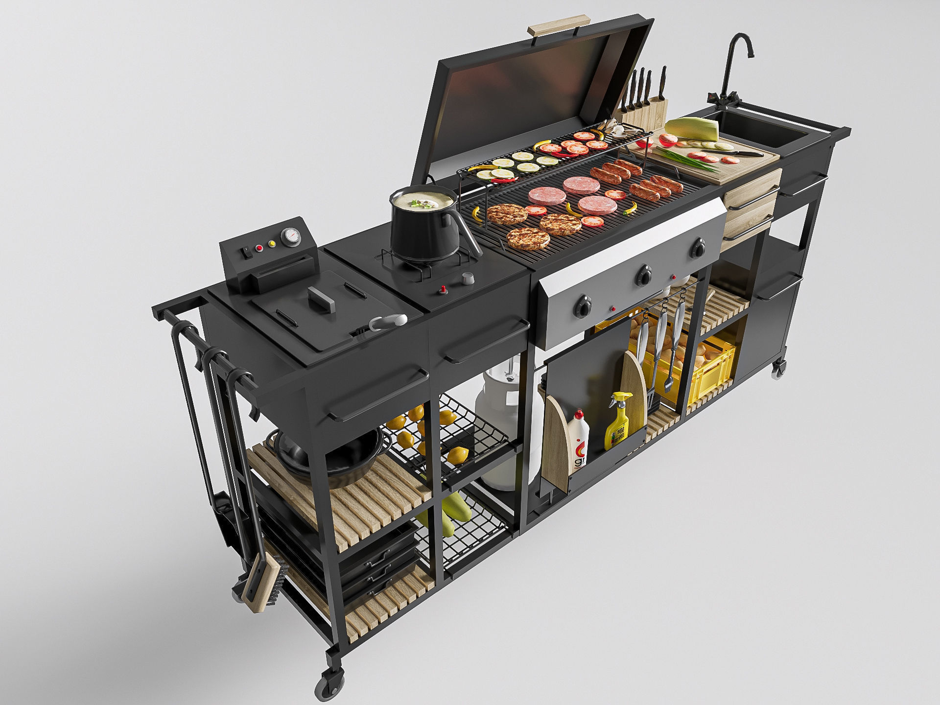 Barbecue grill 4 3D model_5