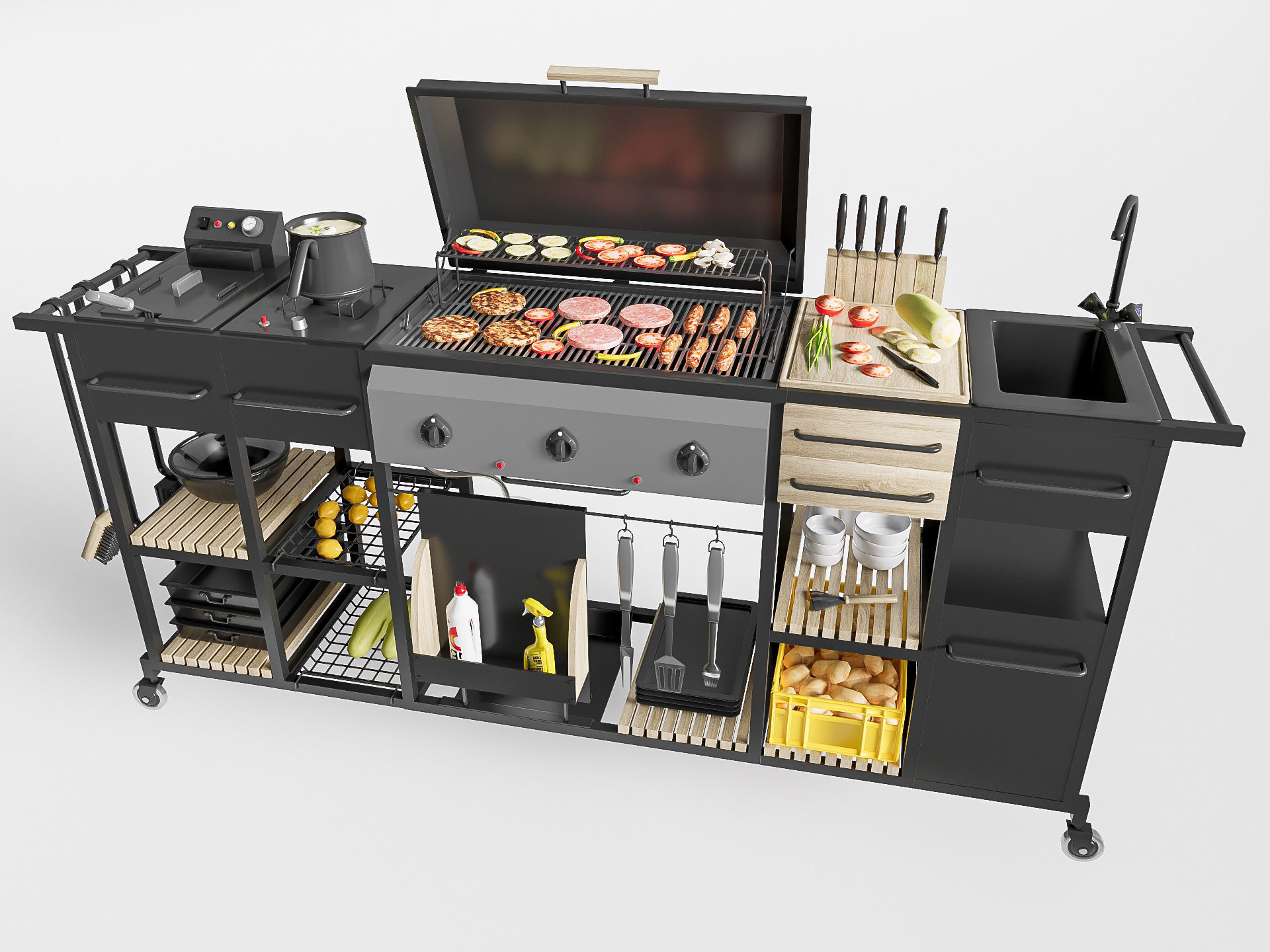 Barbecue grill 4 3D model_6