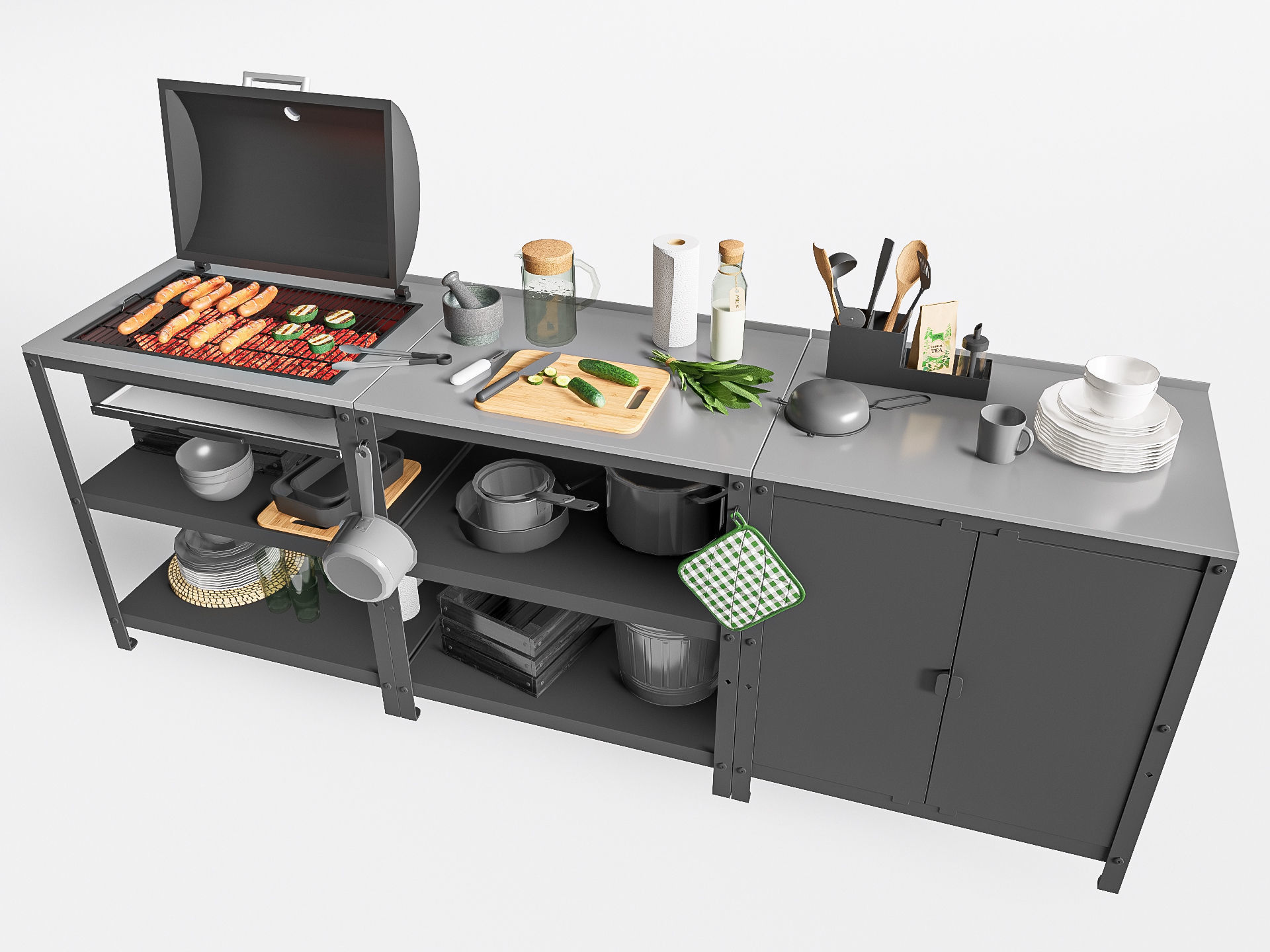 Barbecue grill 4 3D model_3