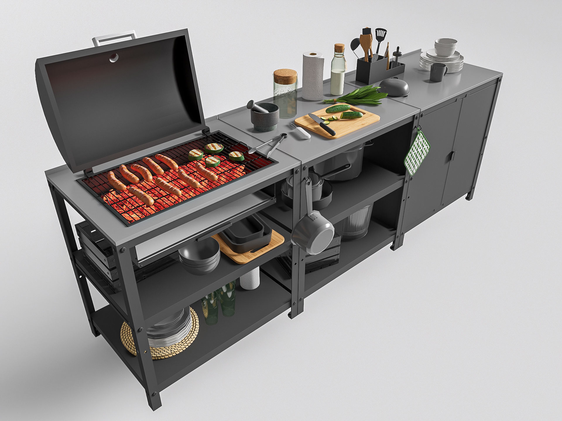 Barbecue grill 4 3D model_4