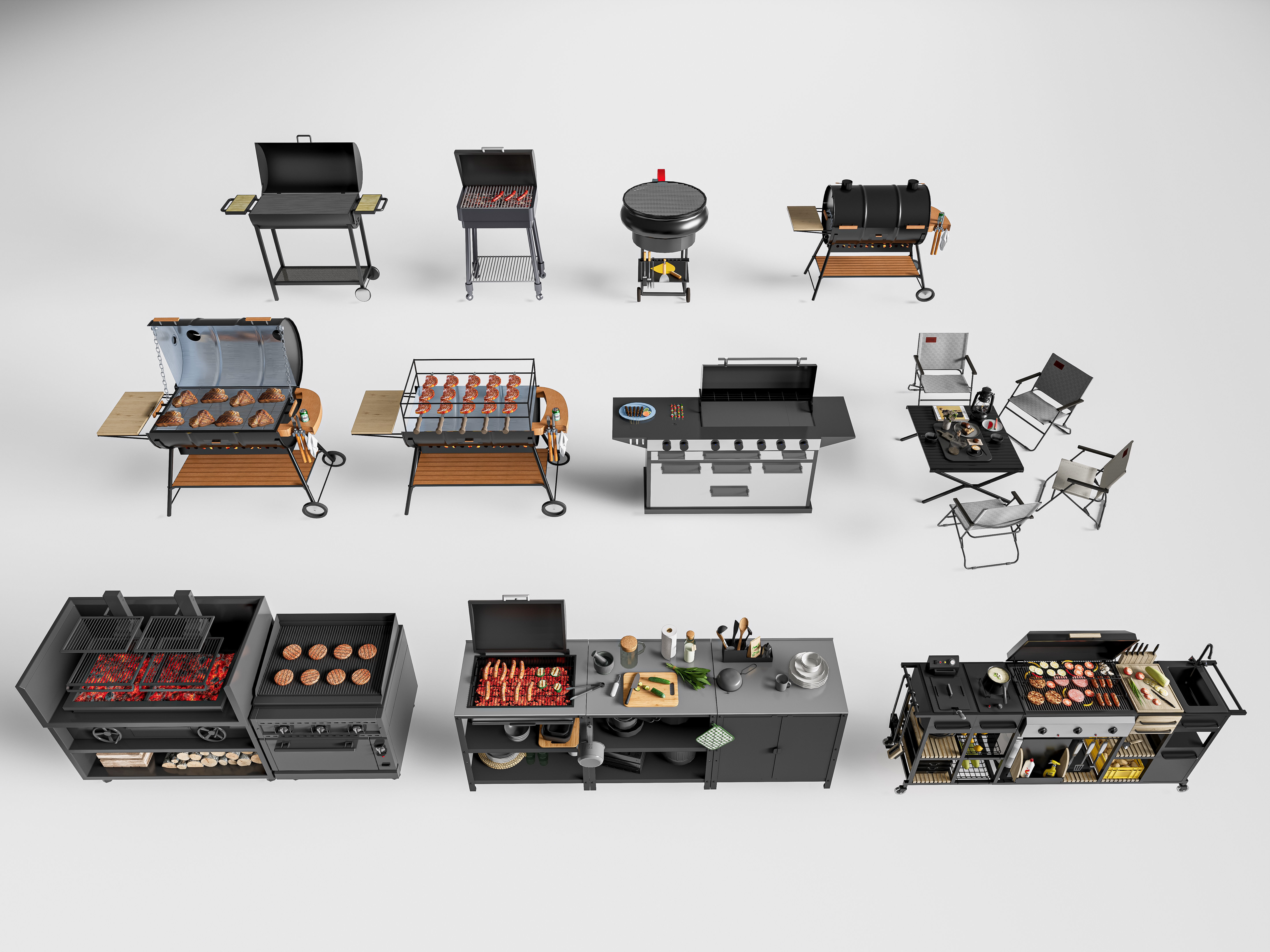 Barbecue grill 4 3D model_0