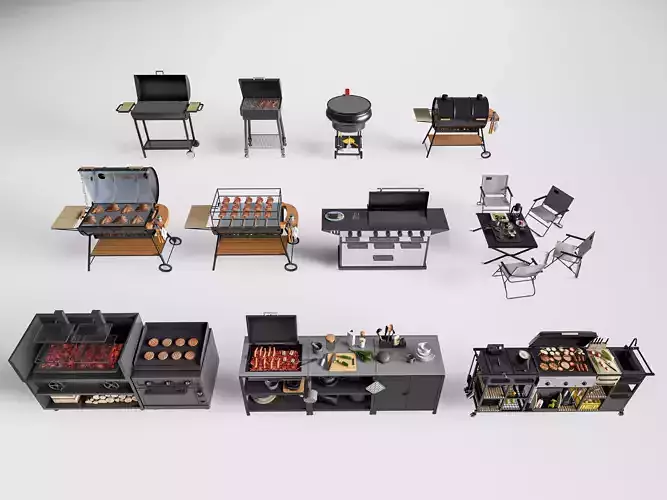 Barbecue grill 4 3D model