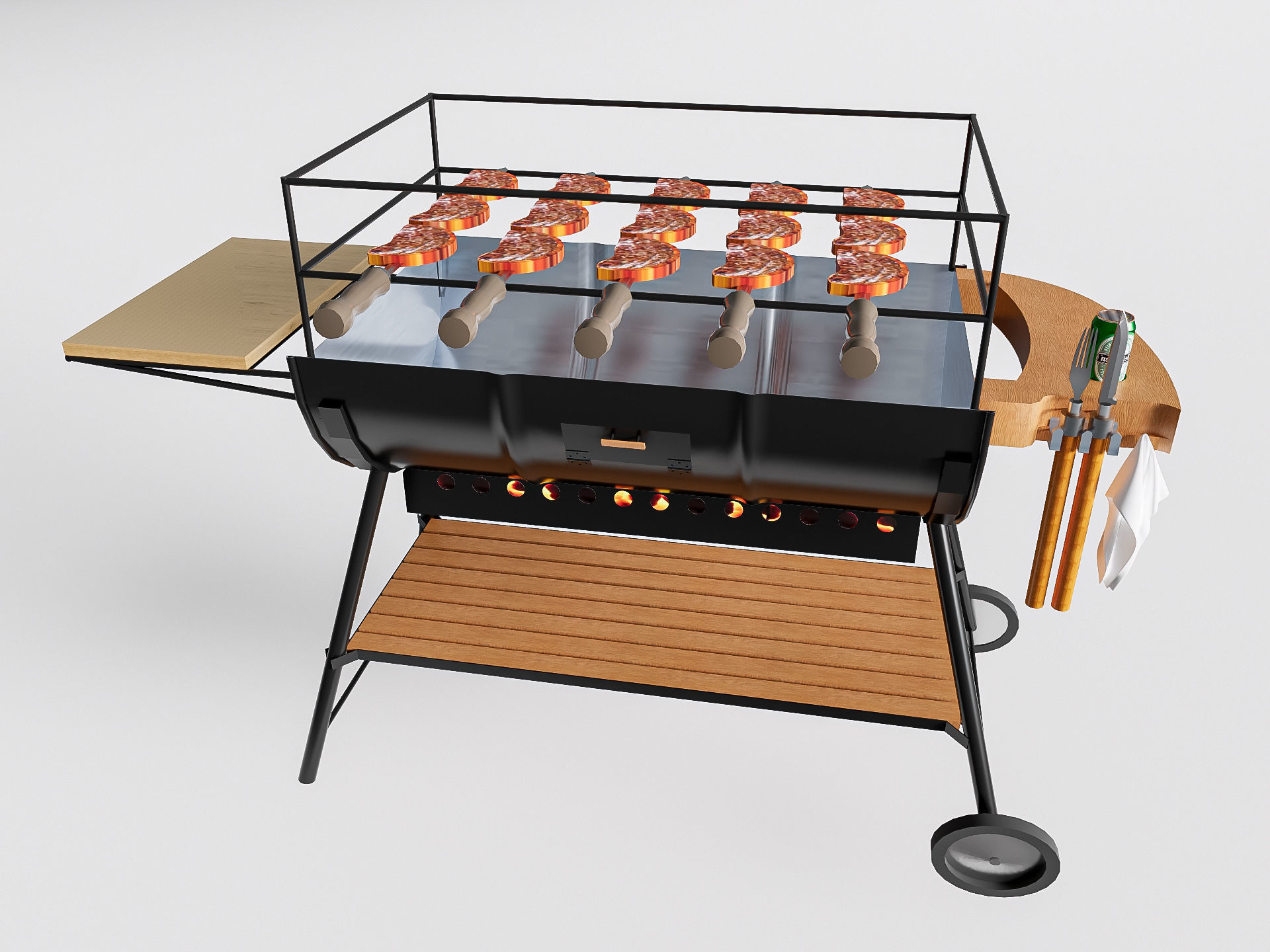 Barbecue grill 4 3D model_10
