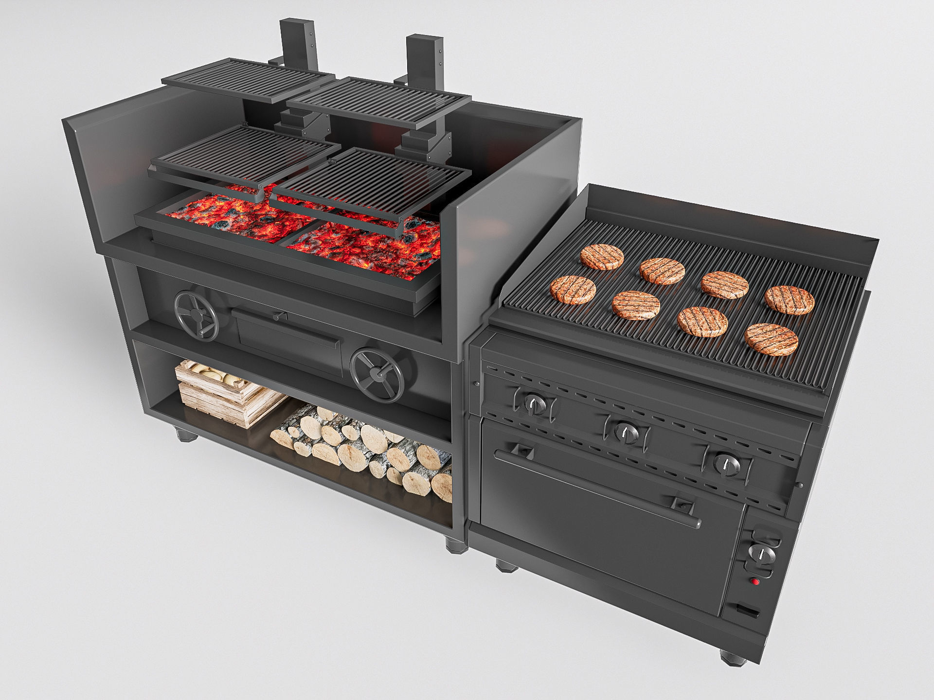 Barbecue grill 4 3D model_2