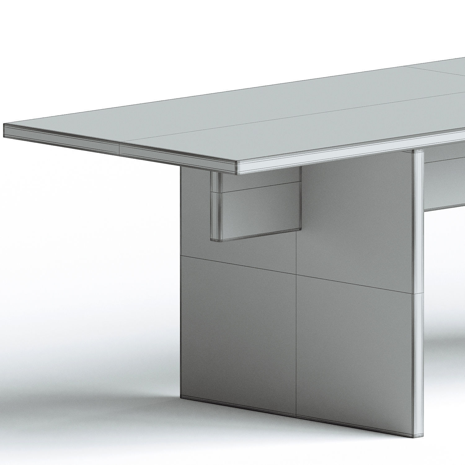 Vondel Coffee Table Bench Handcrafted in Travertine 3D model_2