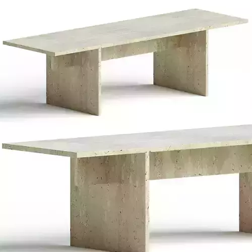 Vondel Coffee Table Bench Handcrafted in Travertine