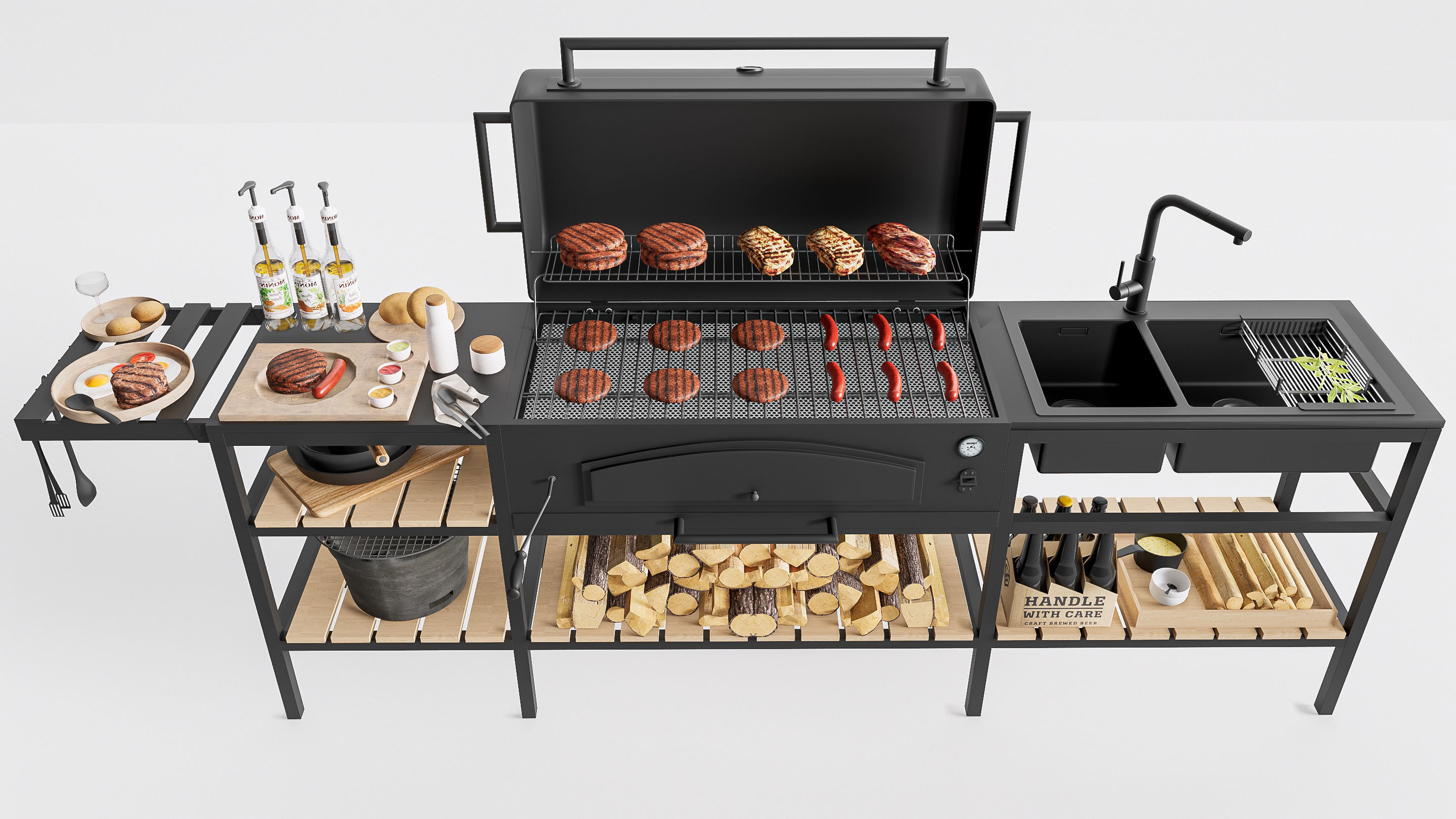 Barbecue grill  3D model_3