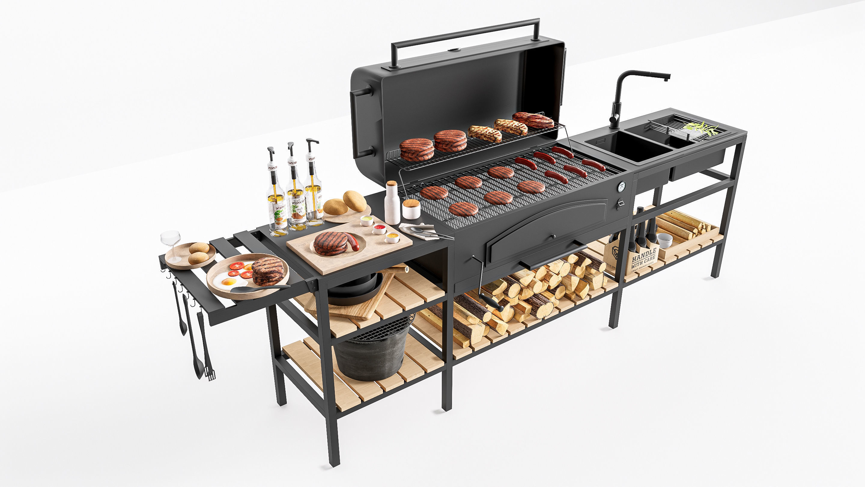 Barbecue grill  3D model_10