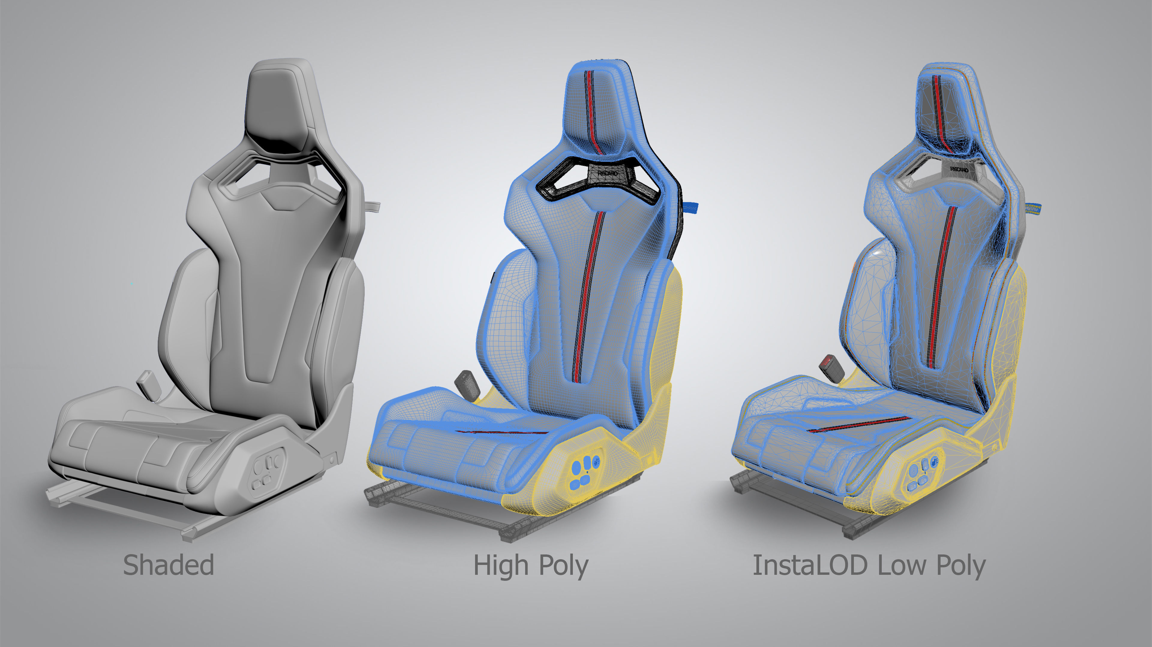 RECARO SPORT C 3D Model  Low-poly 3D model_4
