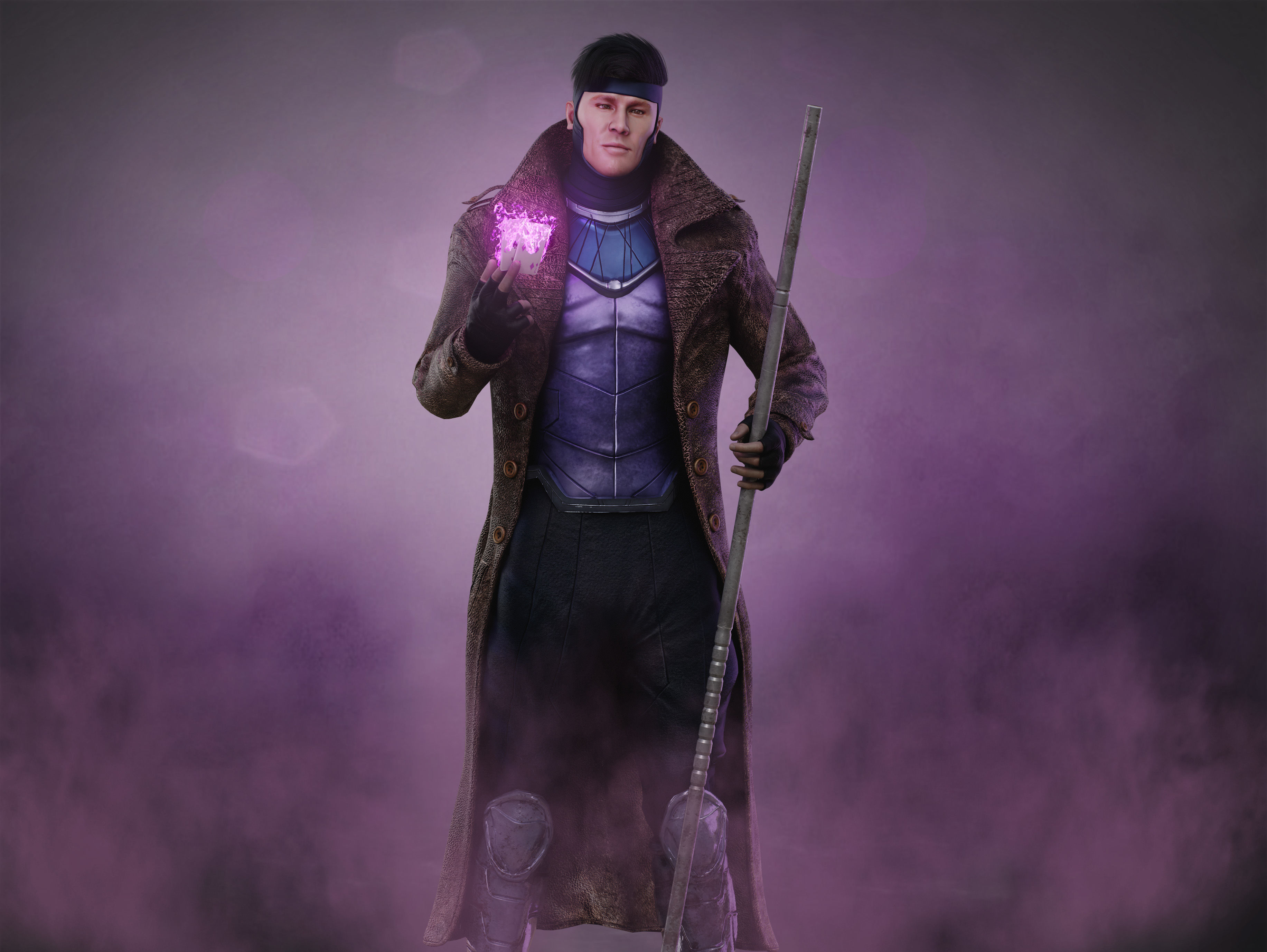 Gambit Low-poly 3D model_2