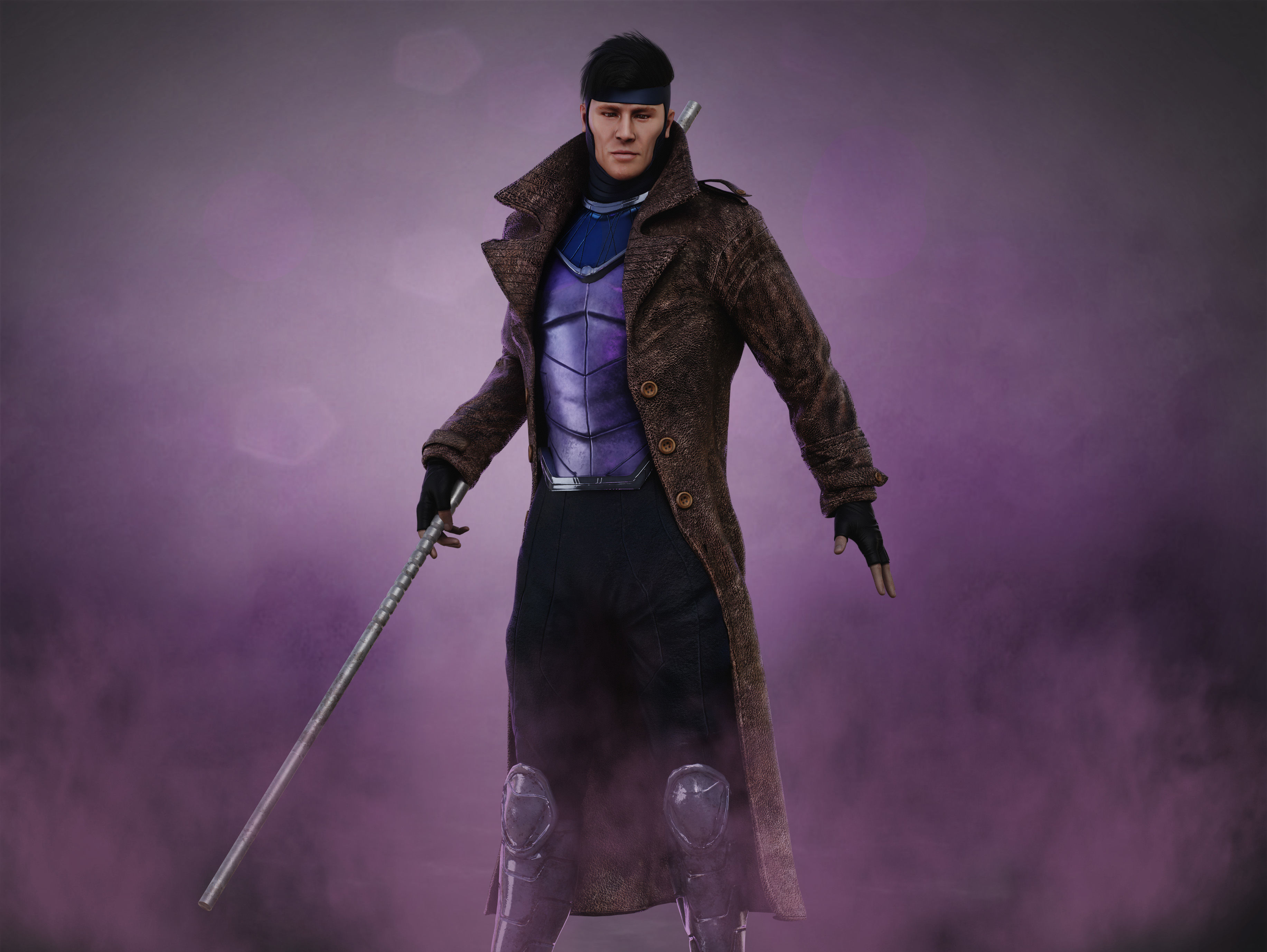 Gambit Low-poly 3D model_8