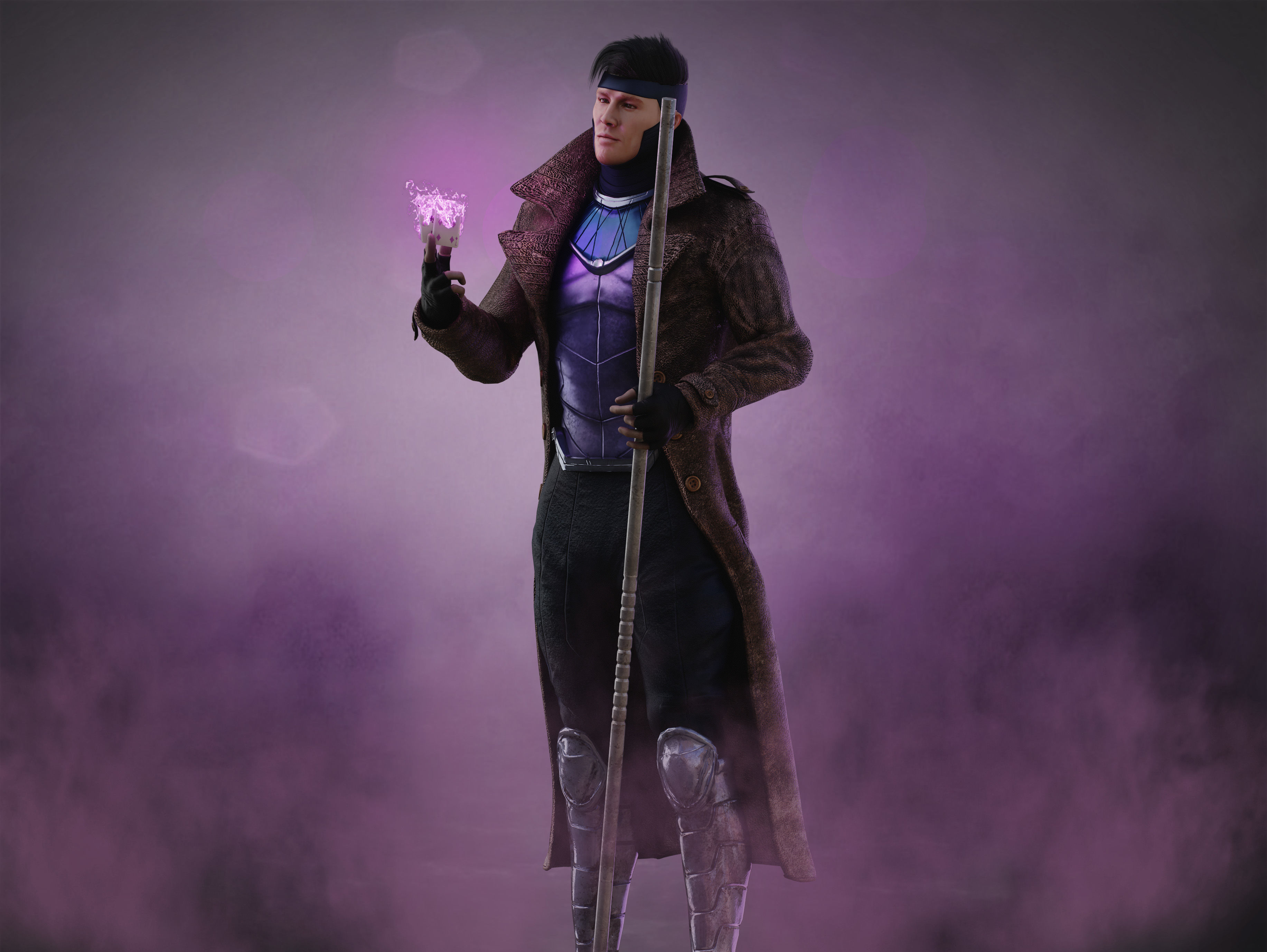 Gambit Low-poly 3D model_6