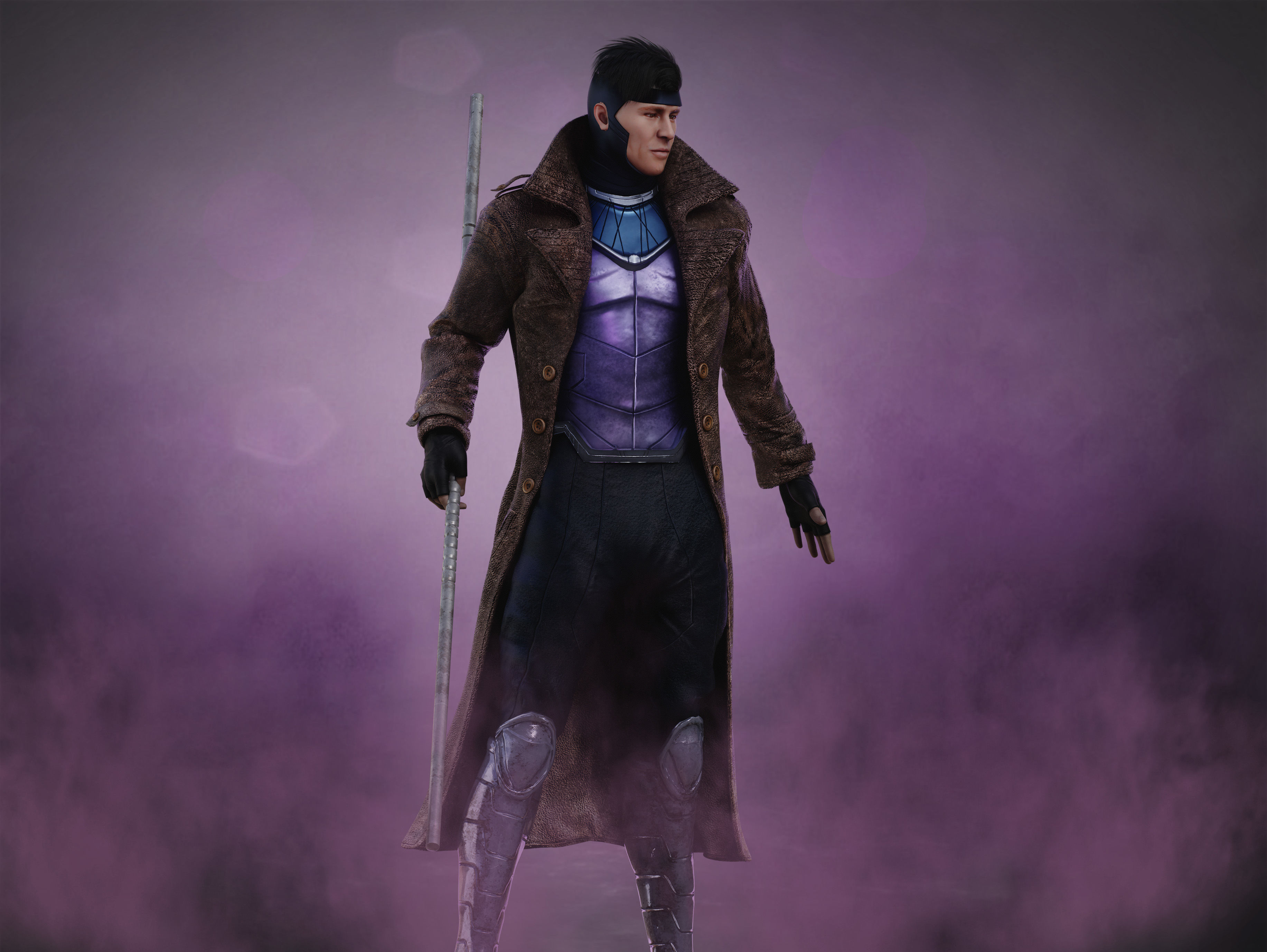 Gambit Low-poly 3D model_9