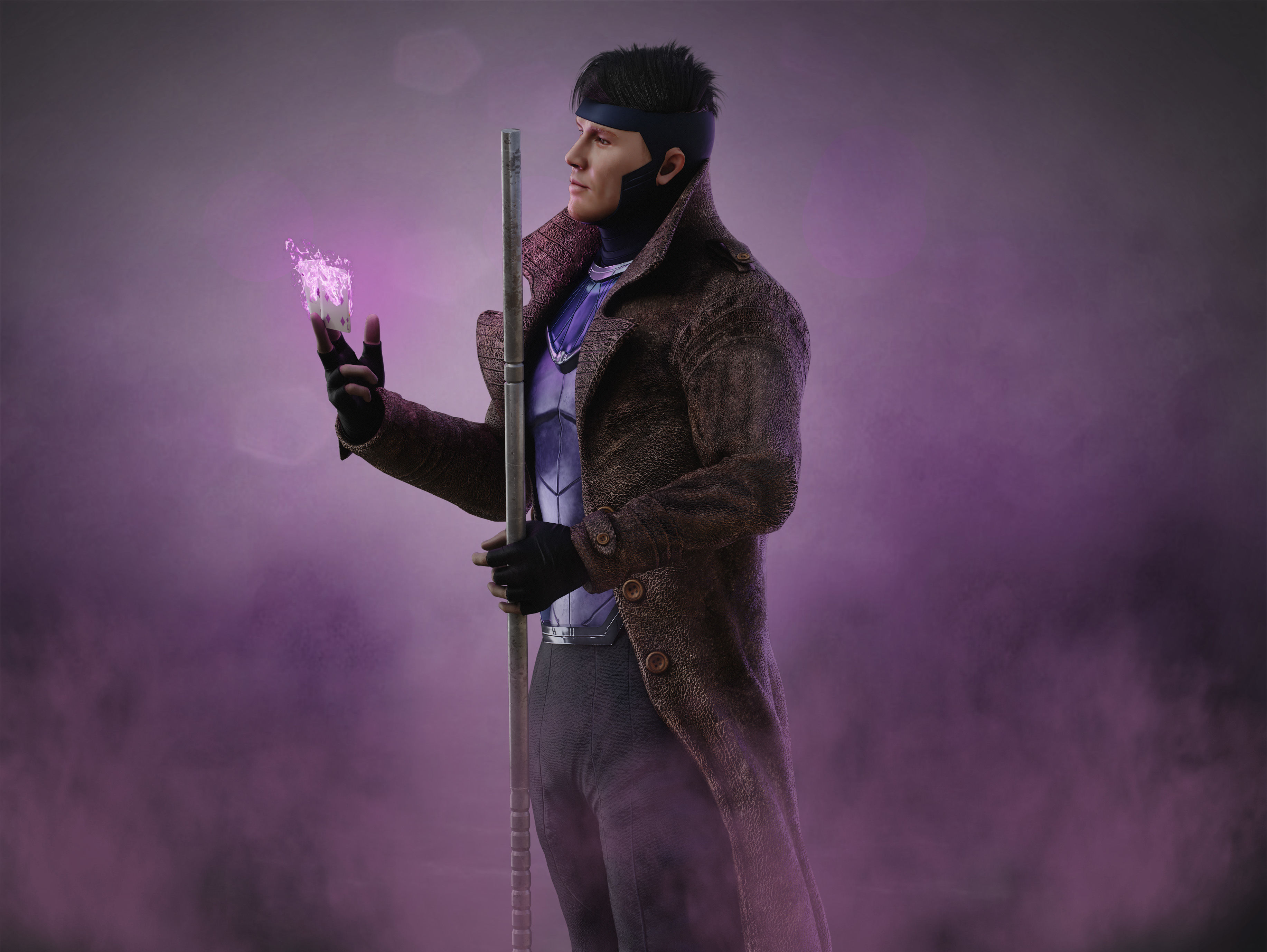Gambit Low-poly 3D model_7