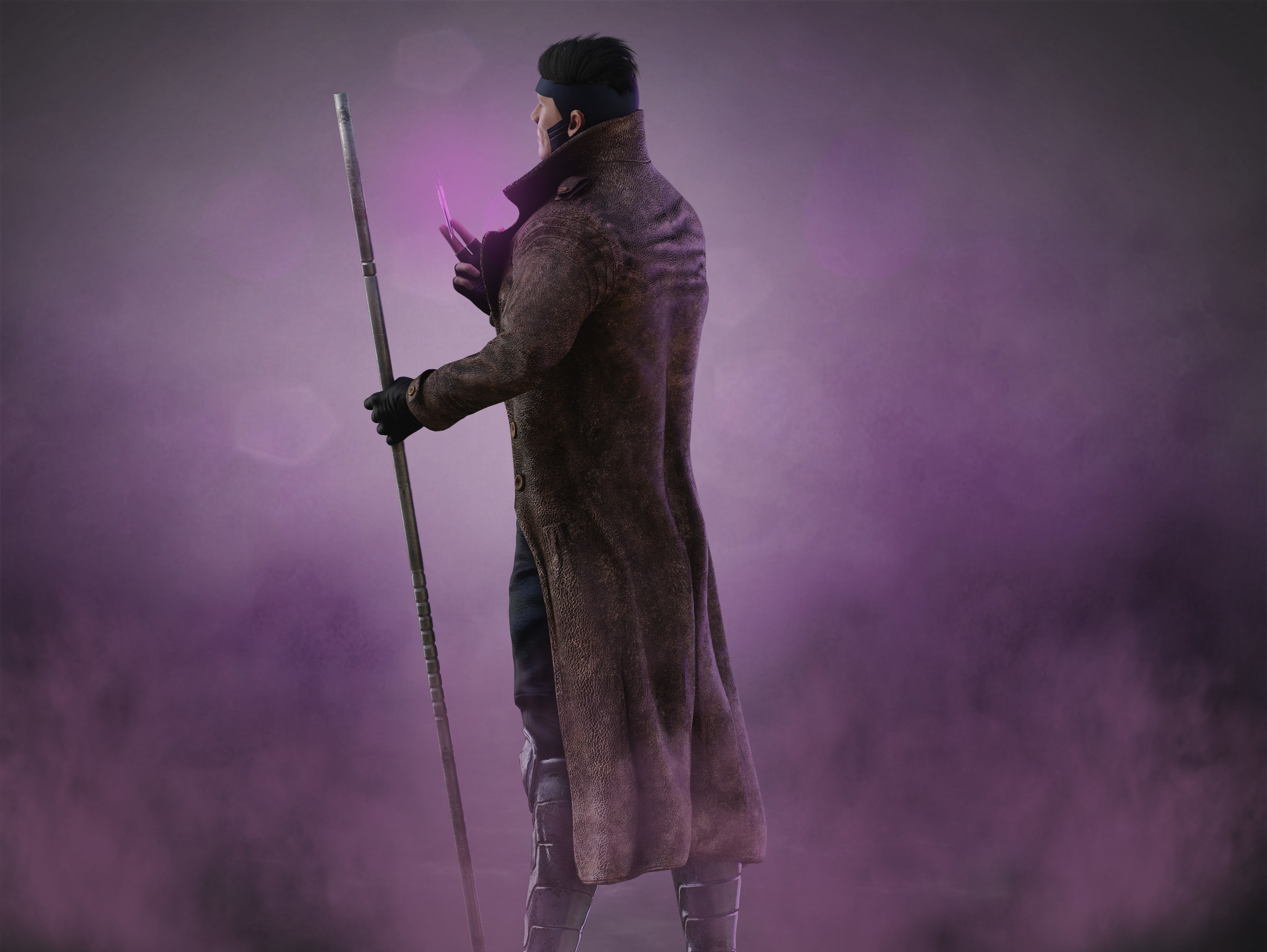 Gambit Low-poly 3D model_4