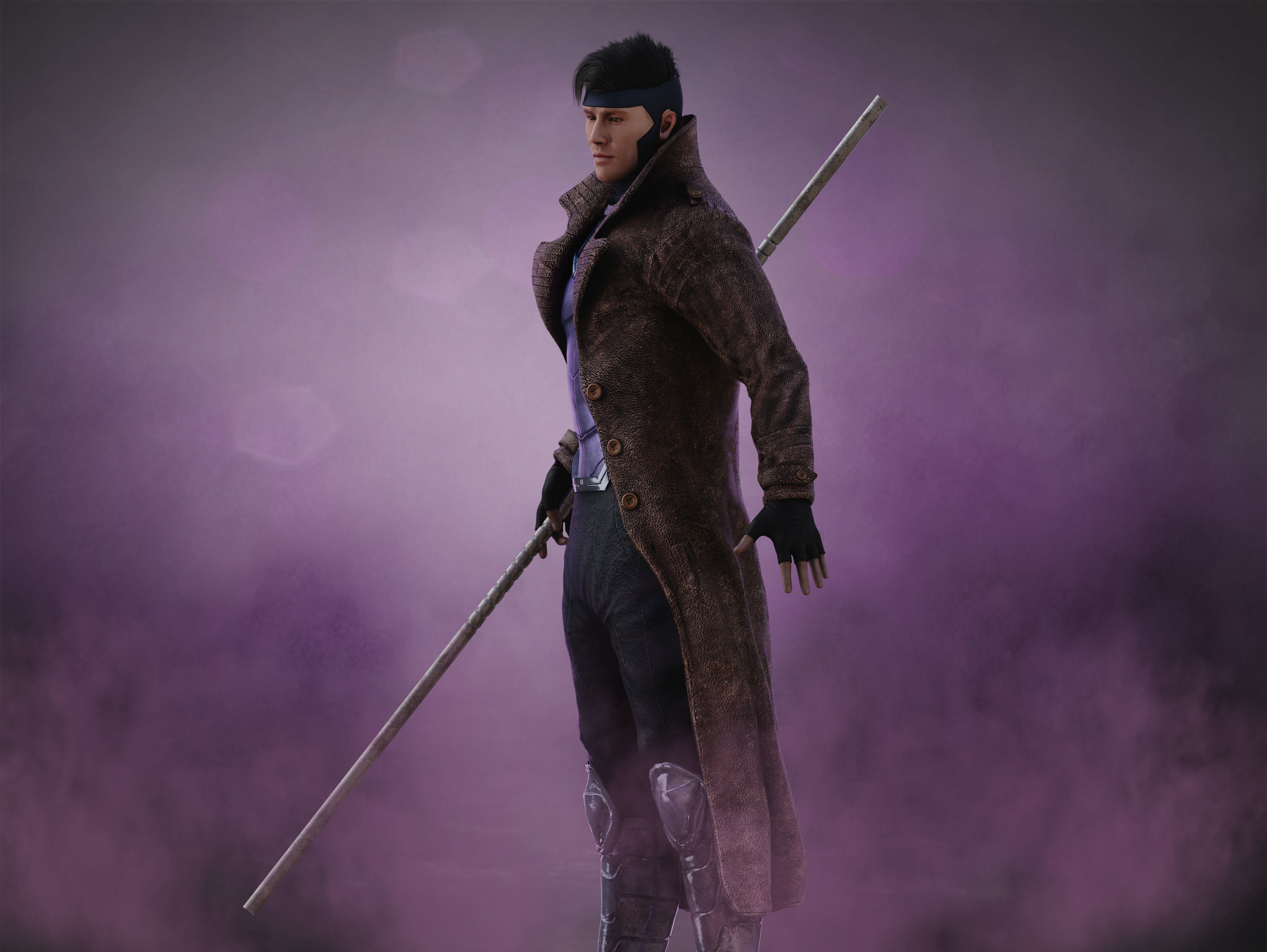 Gambit Low-poly 3D model_5