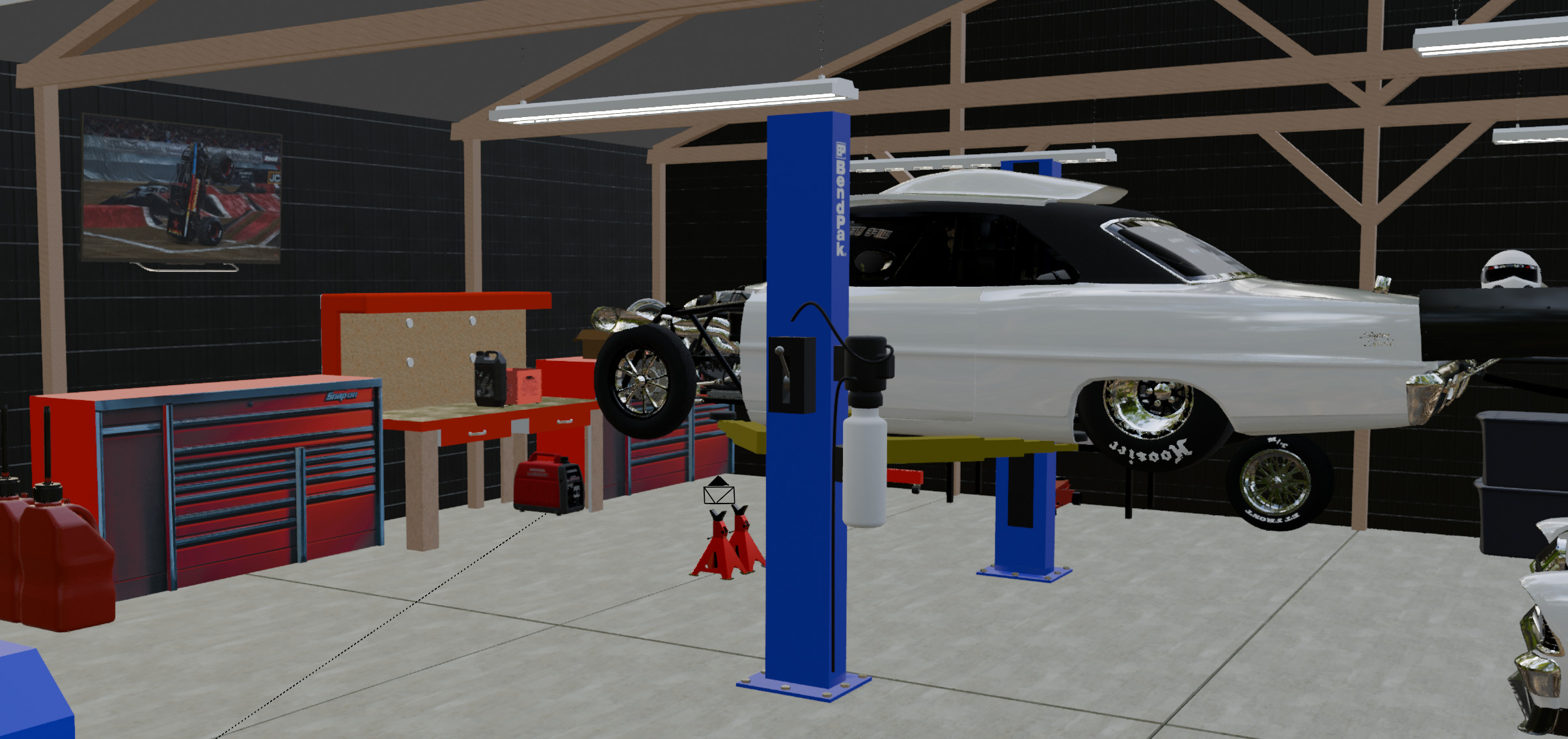 Modern Garage Render Scene 3D model_1