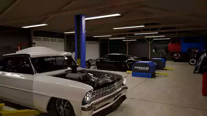 Modern Garage Render Scene