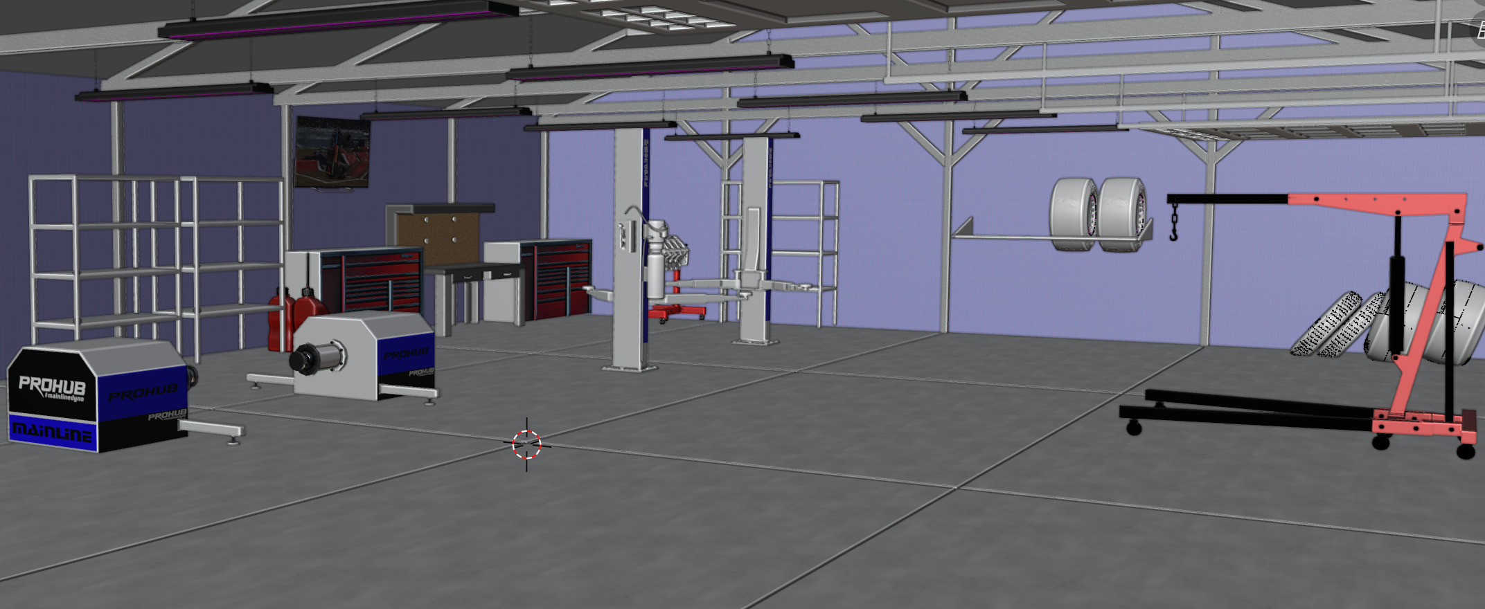 Modern Garage Render Scene 3D model_4