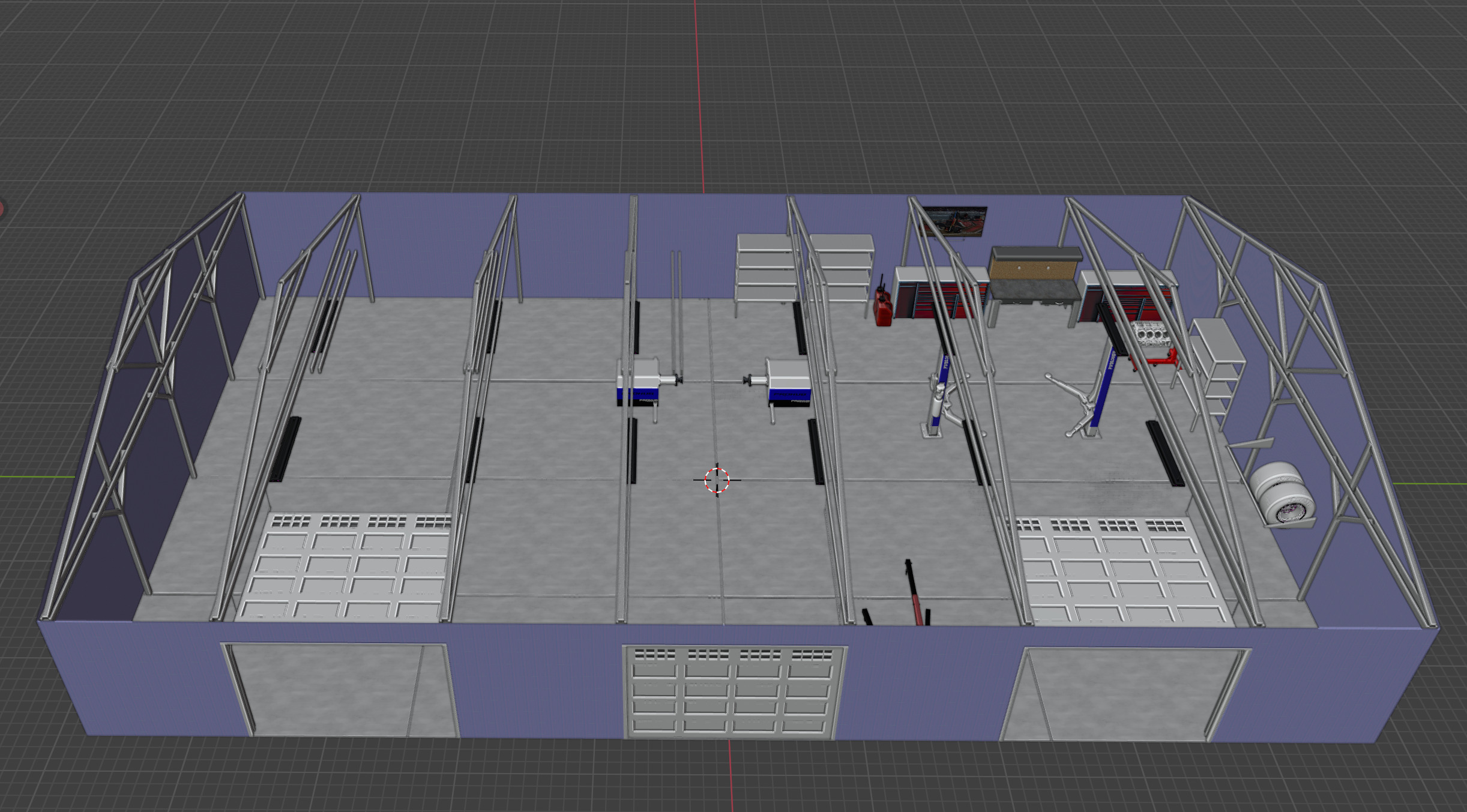 Modern Garage Render Scene 3D model_5
