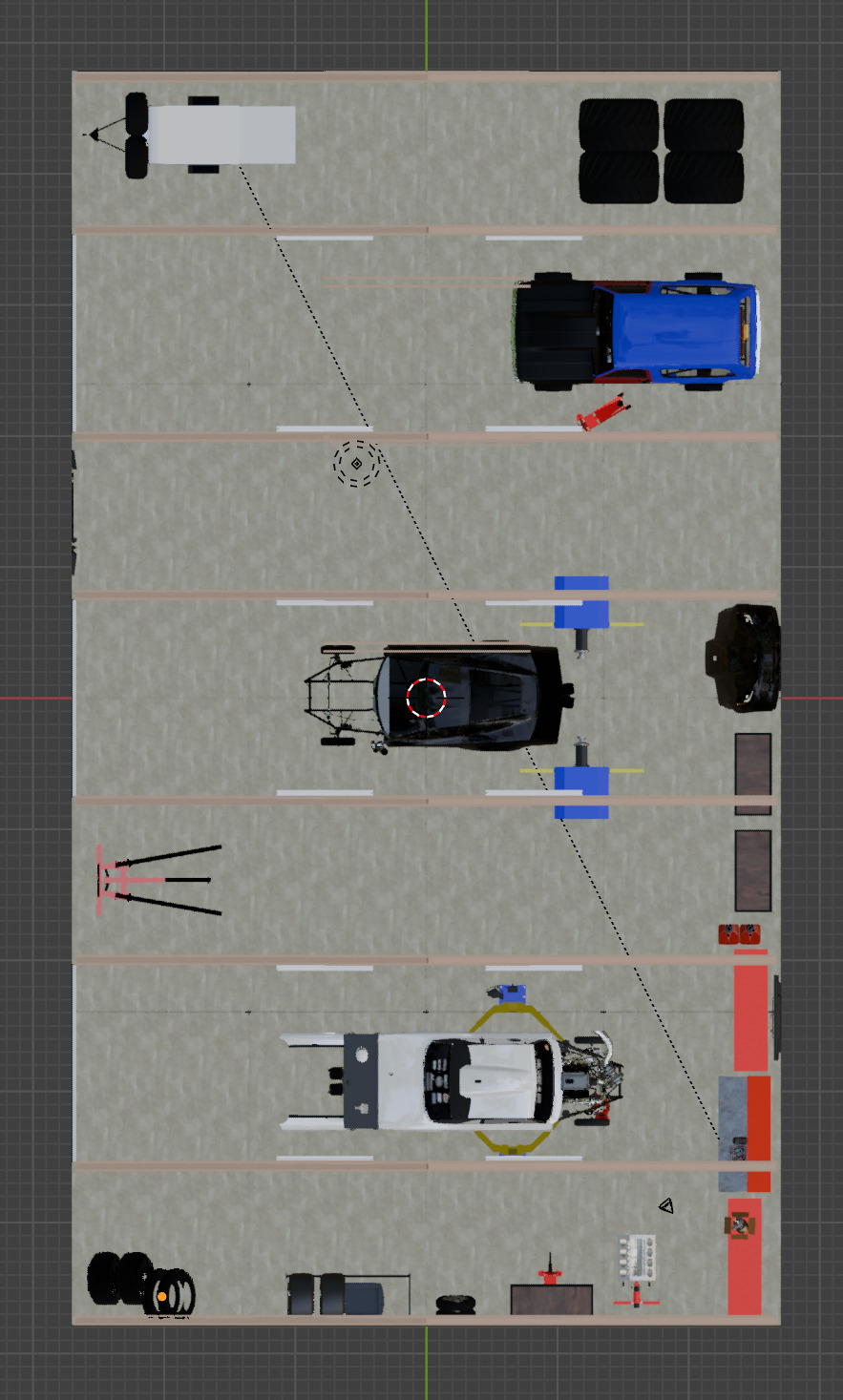 Modern Garage Render Scene 3D model_2