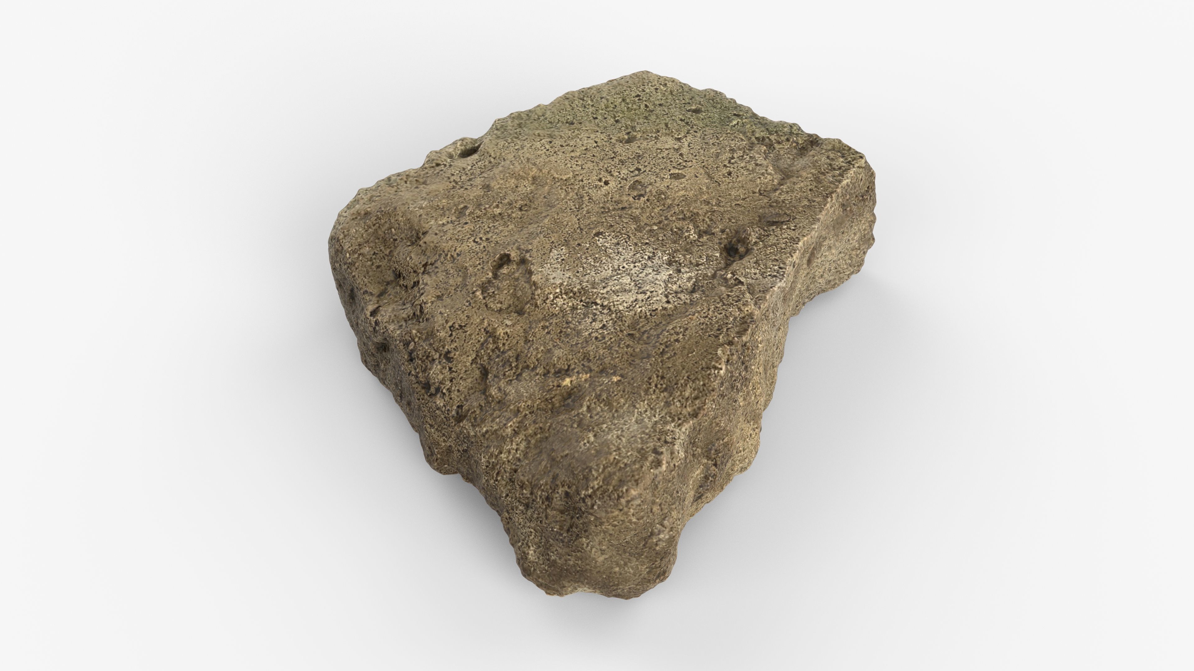 Photorealistic 3D scan of rock stone Low-poly 3D model_3